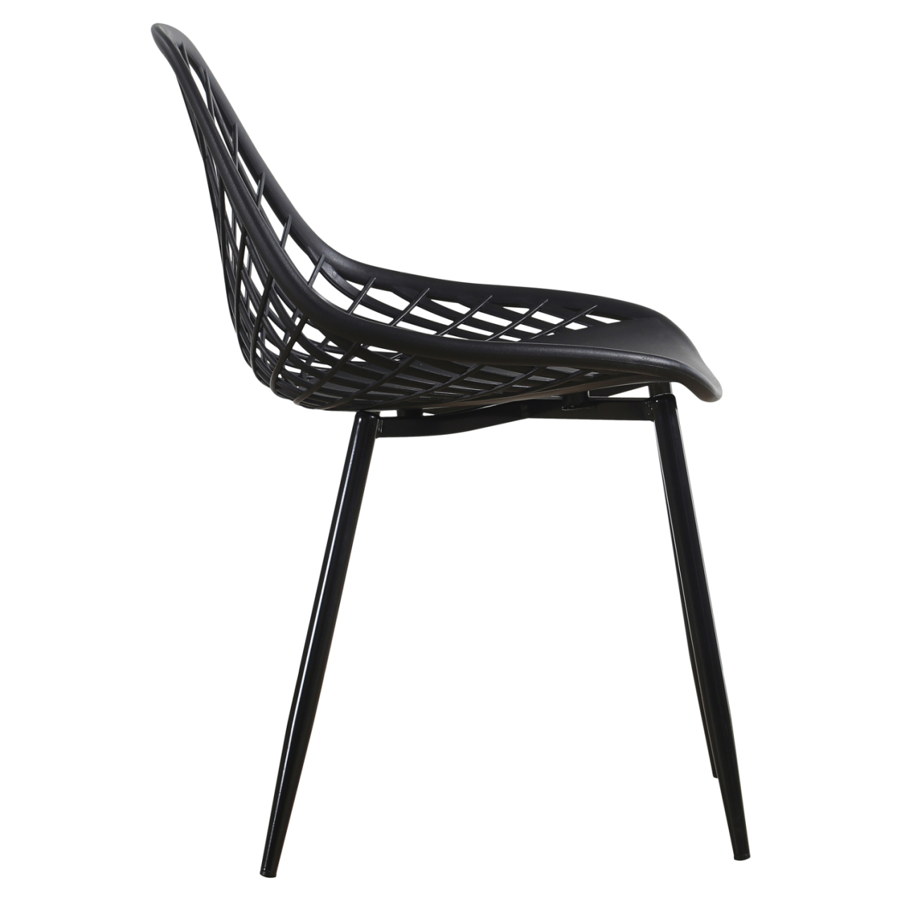 CHAIR POLYPROPYLENE HM9524.02 BLACK WITH MATTE BLACK METAL LEGS 52x53x82Hcm. [4]