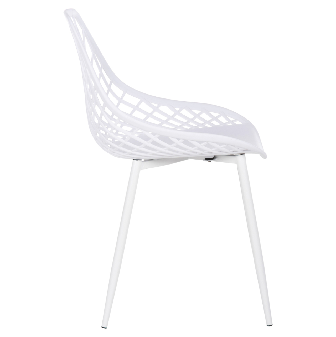 CHAIR POLYPROPYLENE LIO HM9524.11 IN WHITE COLOR WITH WHITE METAL LEGS 52x53x82Hcm. [4]