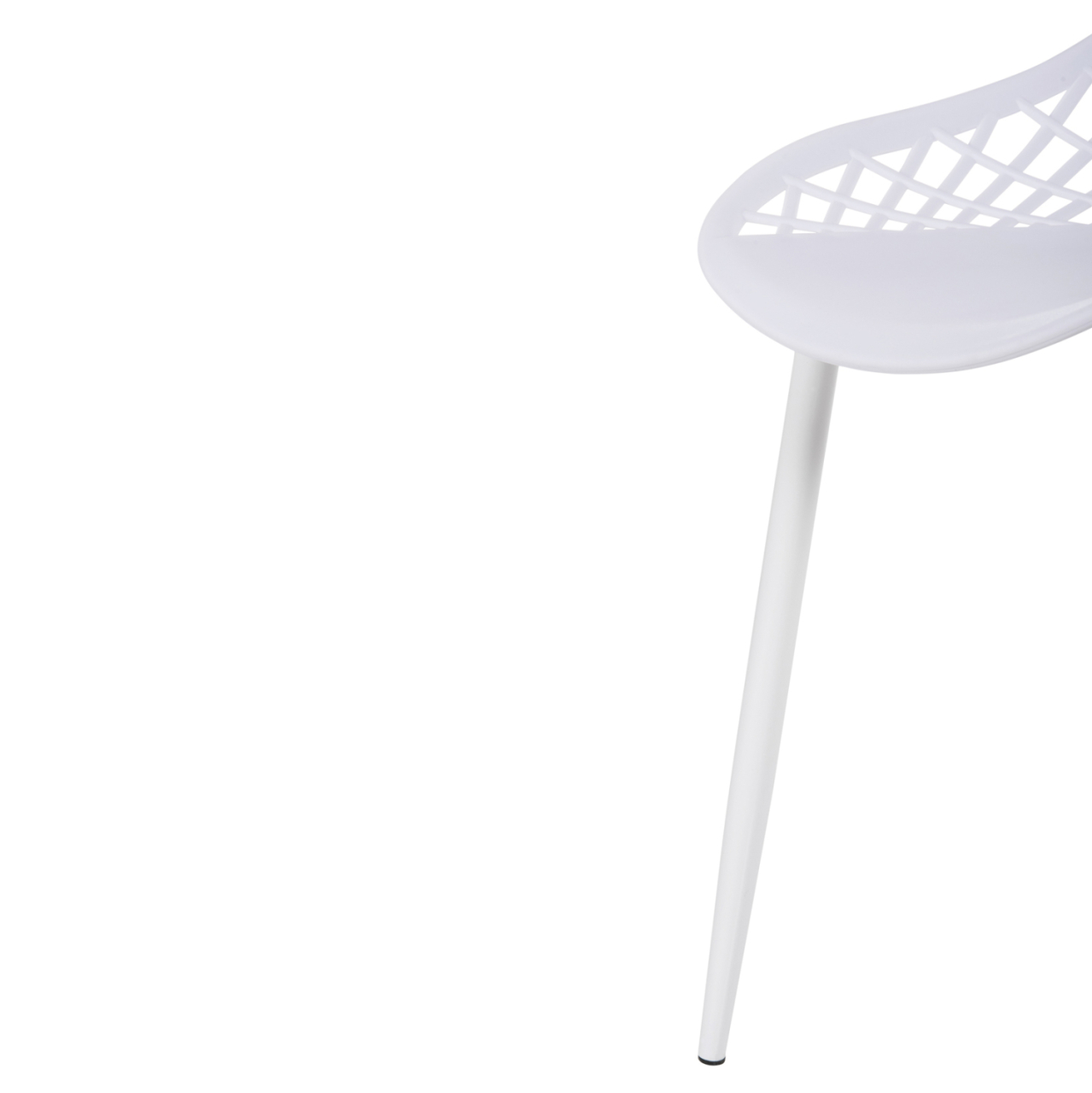 CHAIR POLYPROPYLENE LIO HM9524.11 IN WHITE COLOR WITH WHITE METAL LEGS 52x53x82Hcm. [9]