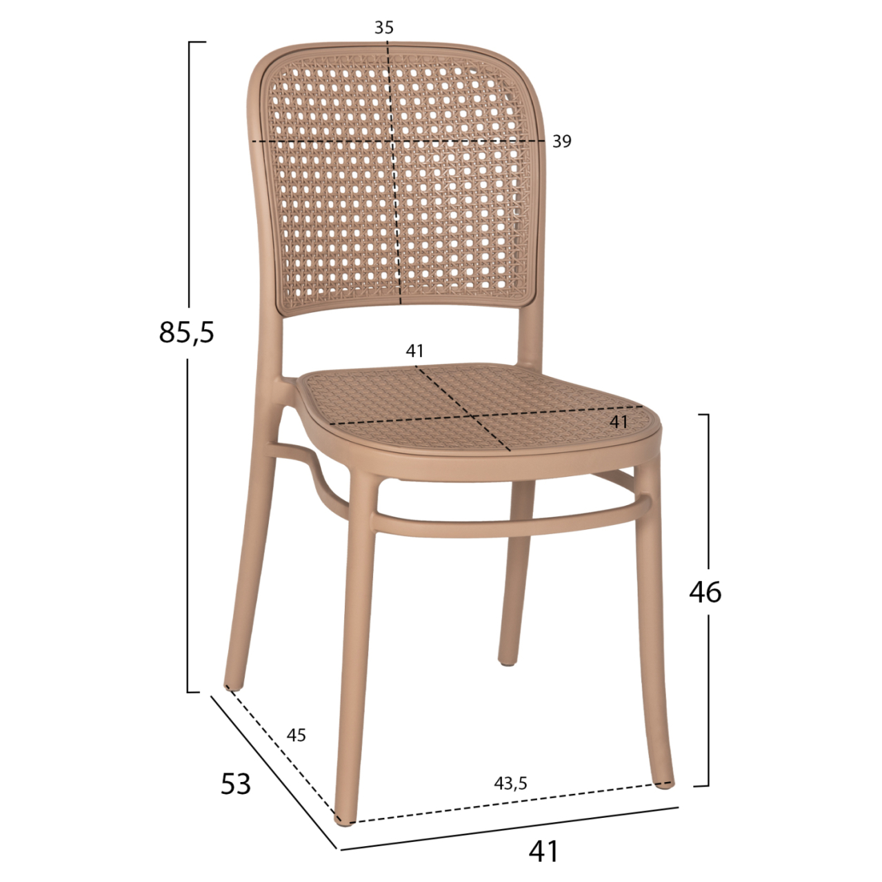 CHAIR POLYROPYLENE FLOW HM5937.03 CAPPUCCINO SEAT AND BACKREST 41x53x85,5Hcm. [2]