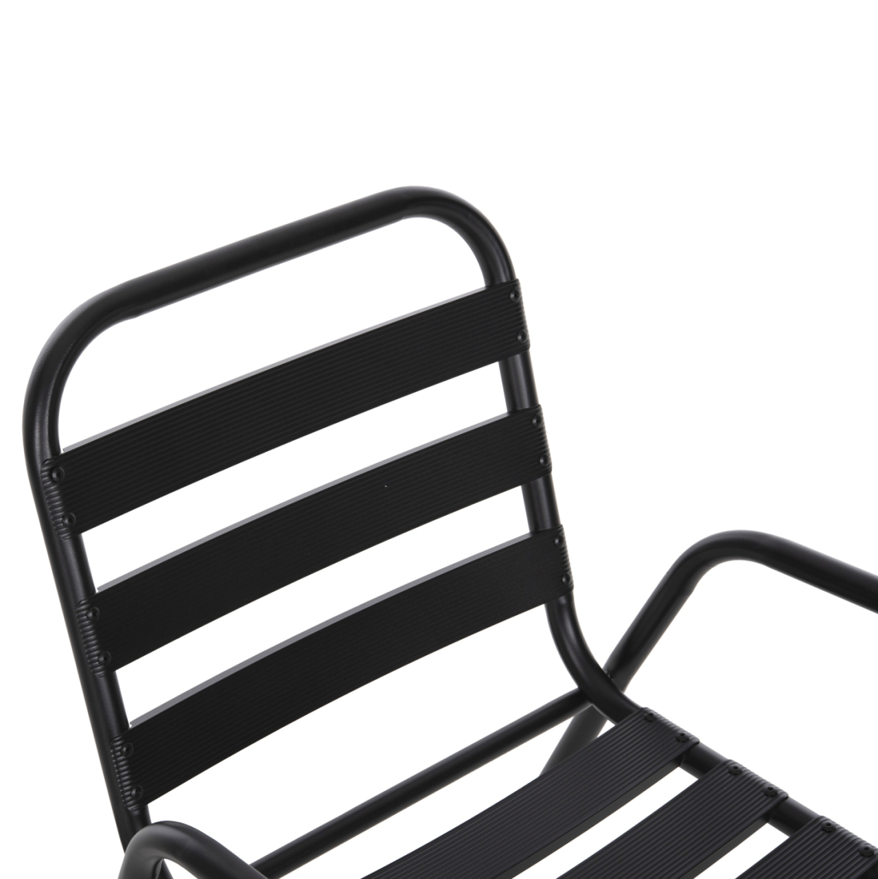 CHAIR PRELUDE HM5970.03 METAL FRAME-ALUMINUM SEAT and BACKREST-BLACK 54x56x79Hcm. [7]