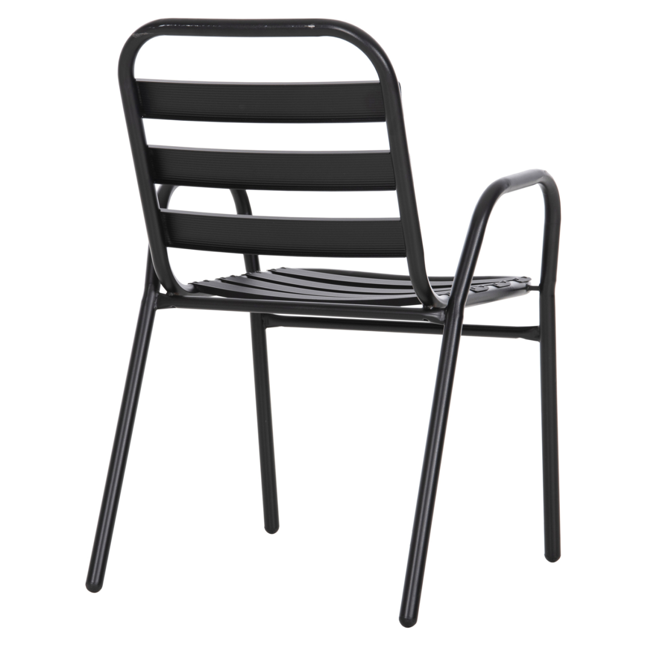 CHAIR PRELUDE HM5970.03 METAL FRAME-ALUMINUM SEAT and BACKREST-BLACK 54x56x79Hcm. [5]