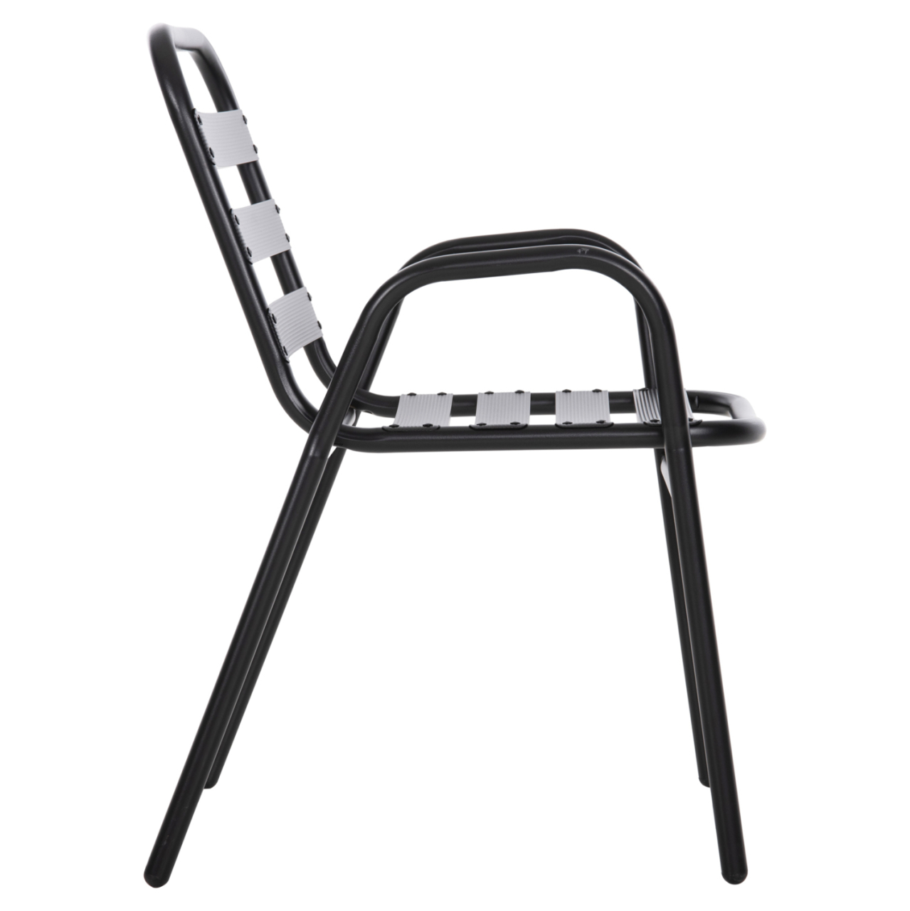 CHAIR PRELUDE HM5970.03 METAL FRAME-ALUMINUM SEAT and BACKREST-BLACK 54x56x79Hcm. [4]