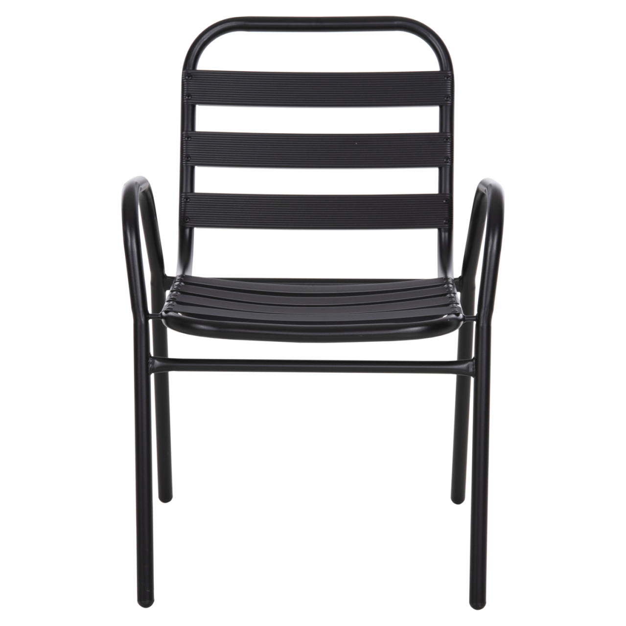 CHAIR PRELUDE HM5970.03 METAL FRAME-ALUMINUM SEAT and BACKREST-BLACK 54x56x79Hcm. [3]