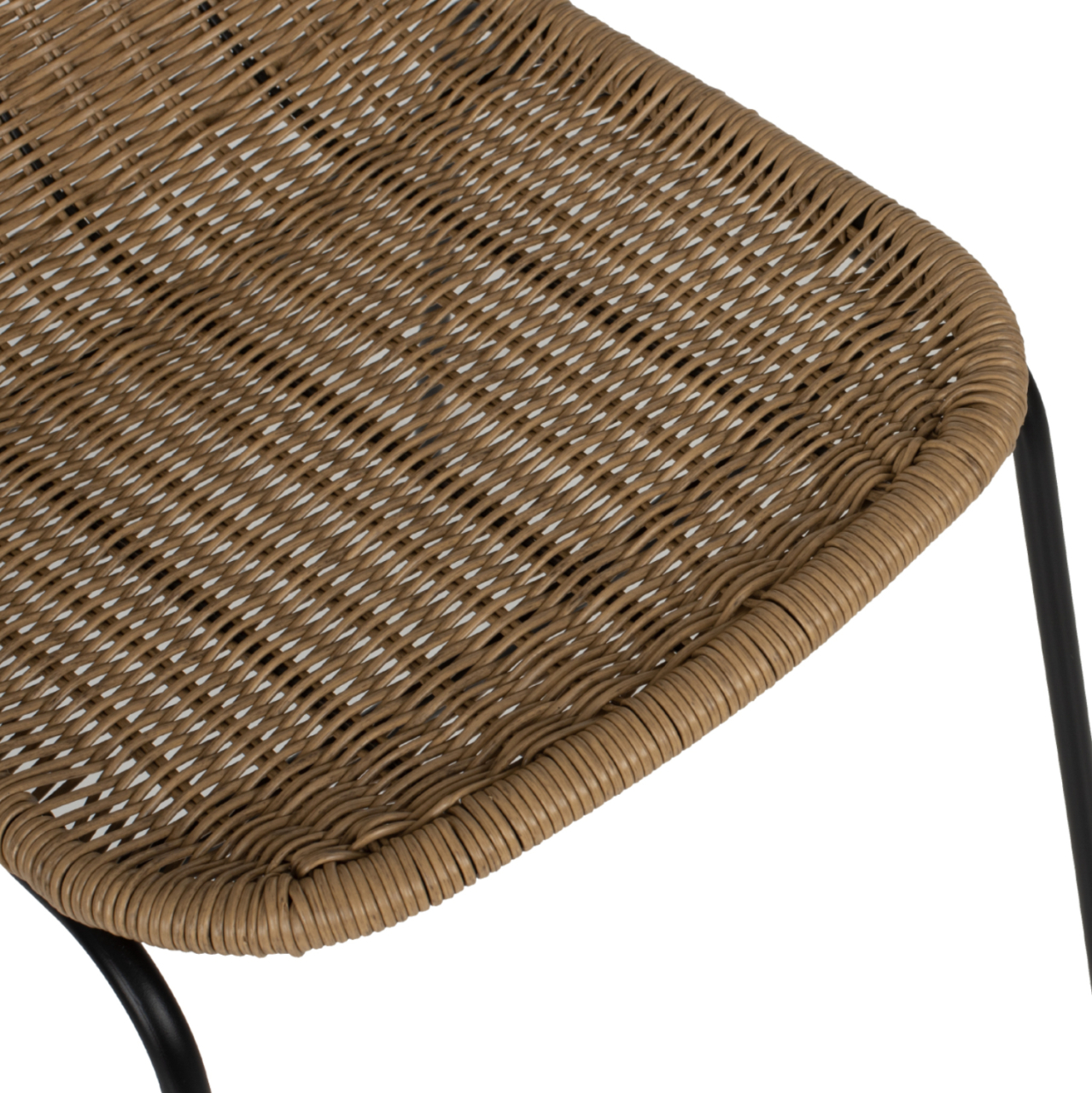 CHAIR PROFESSIONAL HM5867.01 METAL BLACK WITH RATTAN NATURAL 43.5x63x82Hcm. [9]