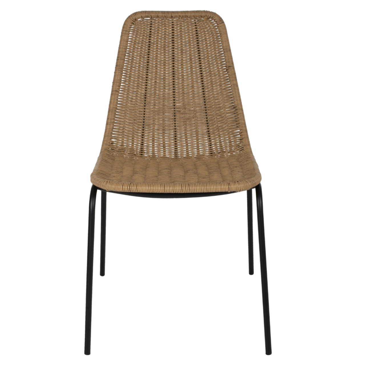 CHAIR PROFESSIONAL HM5867.01 METAL BLACK WITH RATTAN NATURAL 43.5x63x82Hcm. [3]