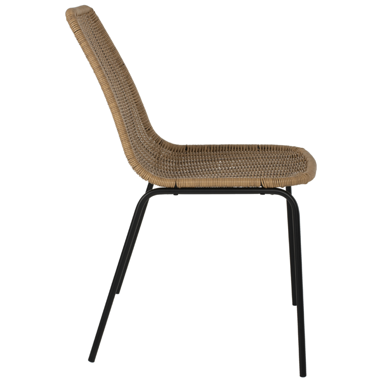 CHAIR PROFESSIONAL HM5867.01 METAL BLACK WITH RATTAN NATURAL 43.5x63x82Hcm. [4]