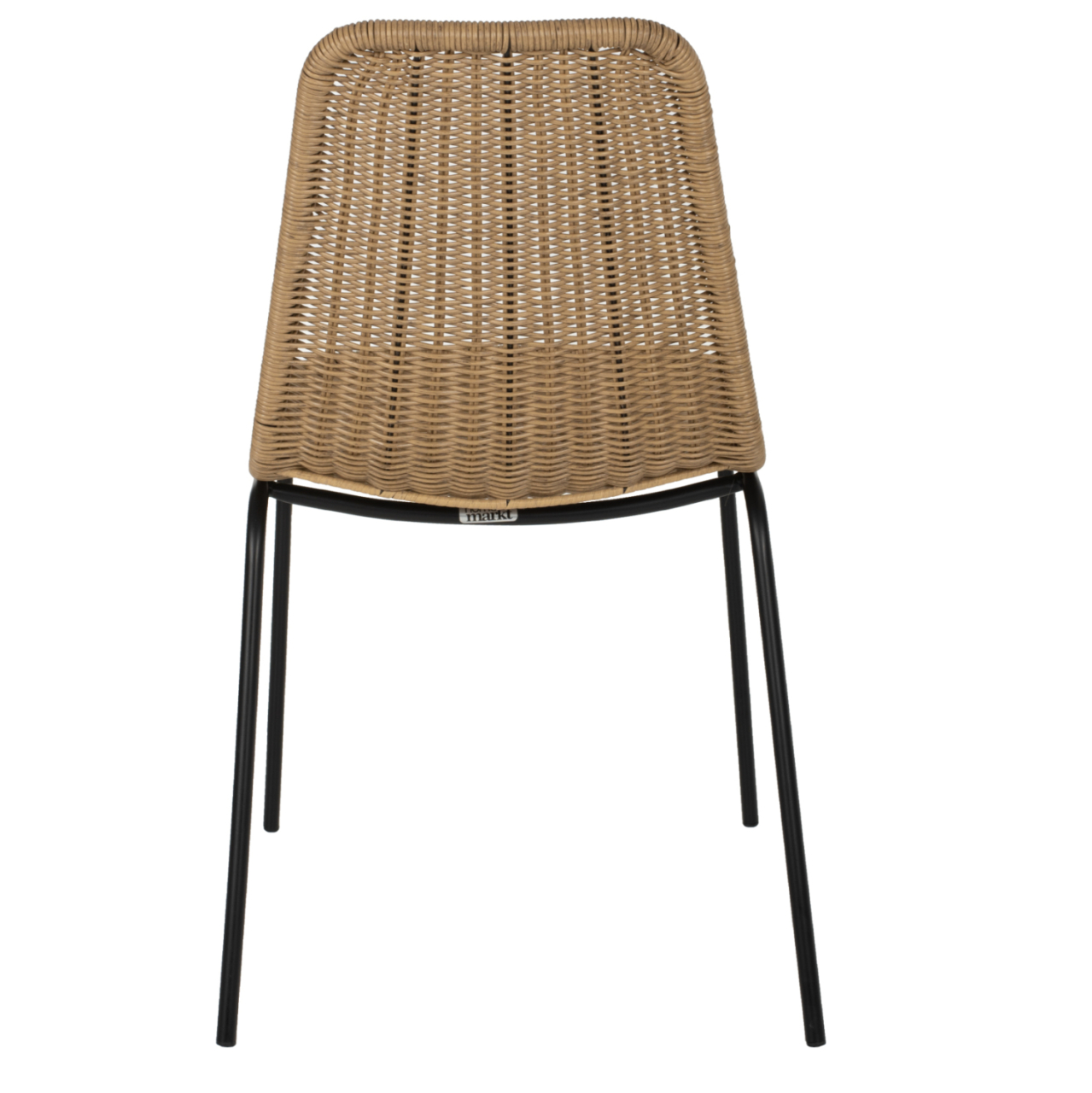 CHAIR PROFESSIONAL HM5867.01 METAL BLACK WITH RATTAN NATURAL 43.5x63x82Hcm. [6]