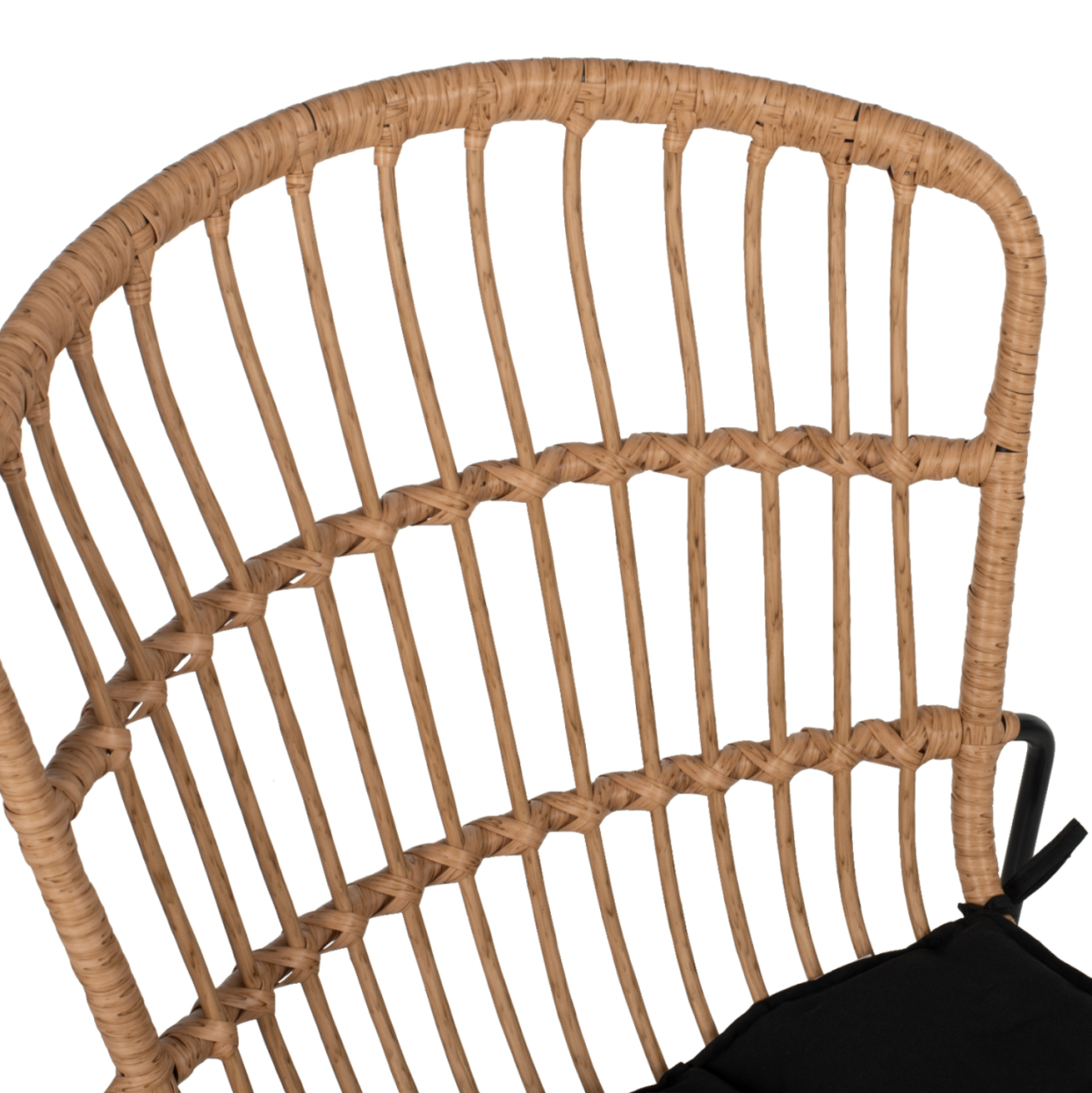 CHAIR PROFESSIONAL METAL BLACK CUSHION BLACK RATTAN NATURAL 51.5x58x86Hcm.HM5866.01 [7]