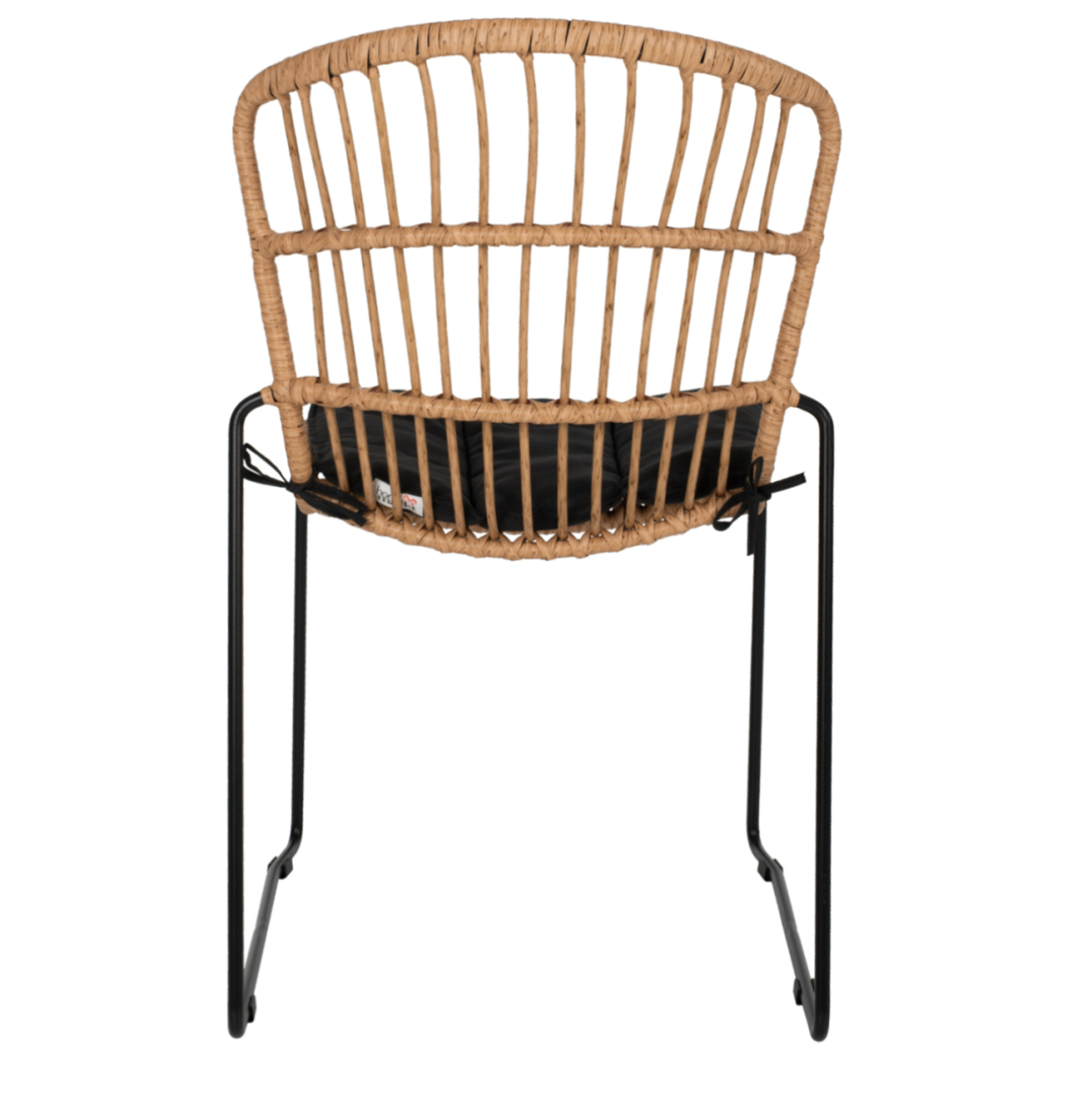 CHAIR PROFESSIONAL METAL BLACK CUSHION BLACK RATTAN NATURAL 51.5x58x86Hcm.HM5866.01 [6]
