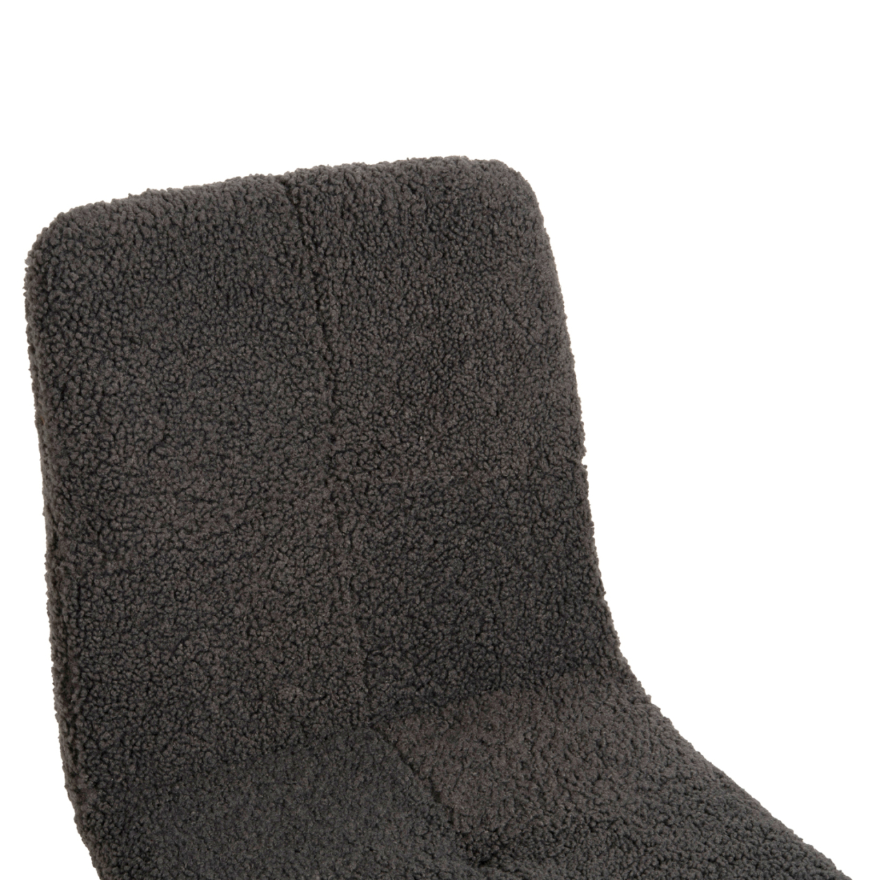 CHAIR SHELLY HM8590.01 TEDDY FABRIC IN GREY-BLACK METAL LEGS 48x64x87Hcm. [7]