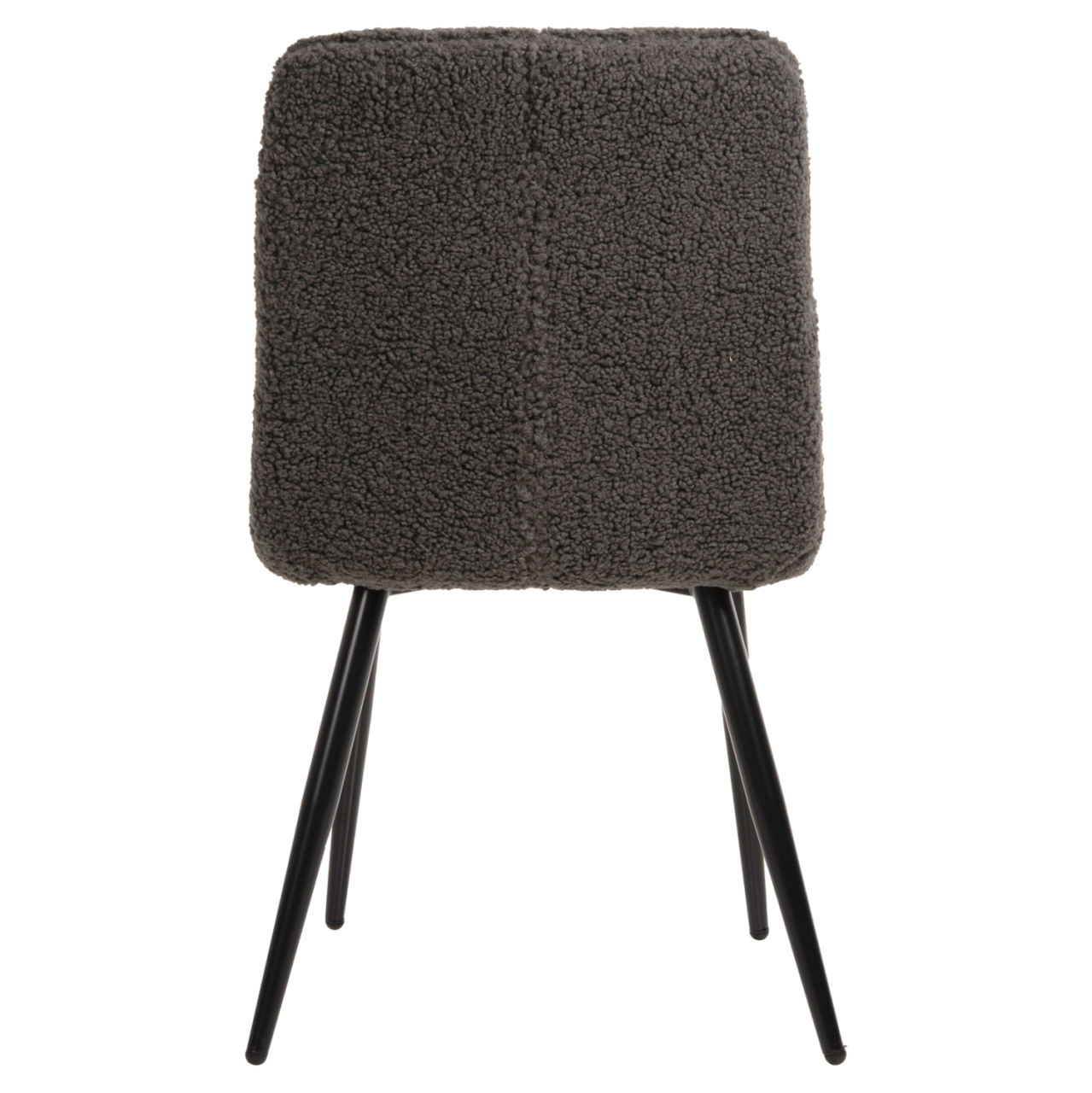 CHAIR SHELLY HM8590.01 TEDDY FABRIC IN GREY-BLACK METAL LEGS 48x64x87Hcm. [6]