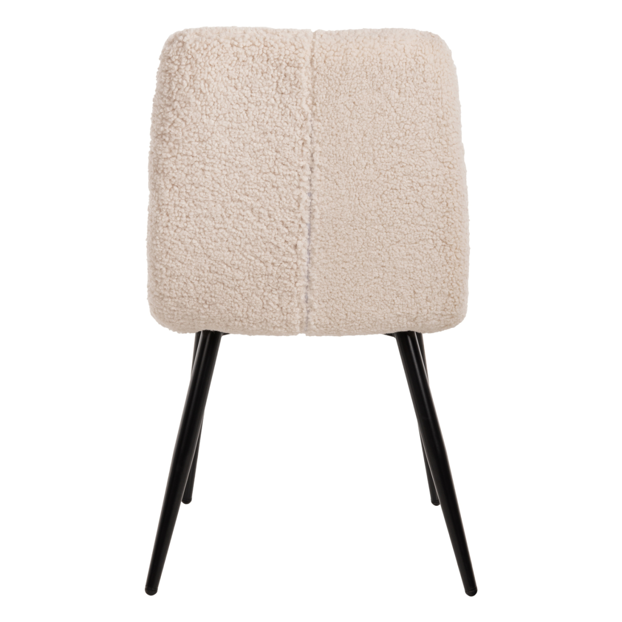 CHAIR SHELLY HM8590.02 TEDDY FABRIC IN WHITE-BLACK METAL LEGS 48x64x87Hcm. [6]