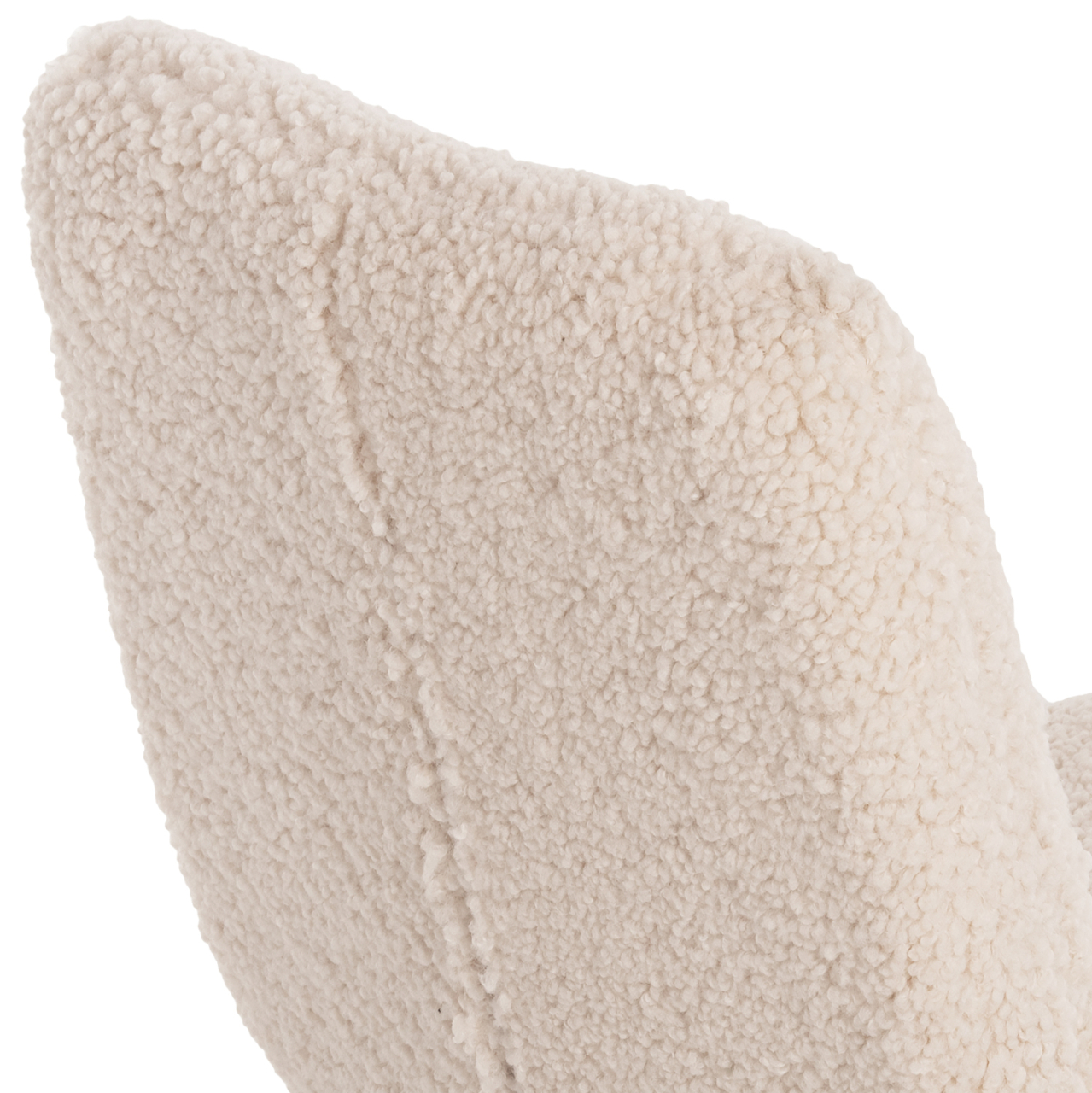 CHAIR SHELLY HM8590.02 TEDDY FABRIC IN WHITE-BLACK METAL LEGS 48x64x87Hcm. [10]