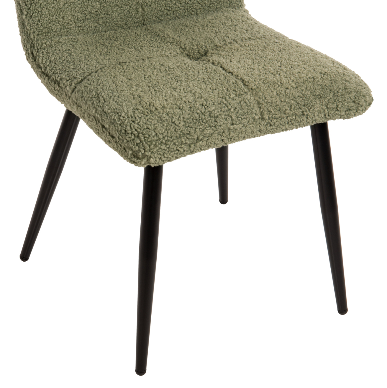 CHAIR SHELLY HM8590.03 TEDDY FABRIC IN PISTACHIO GREEN-BLACK METAL LEGS 48x64x87Hcm. [8]
