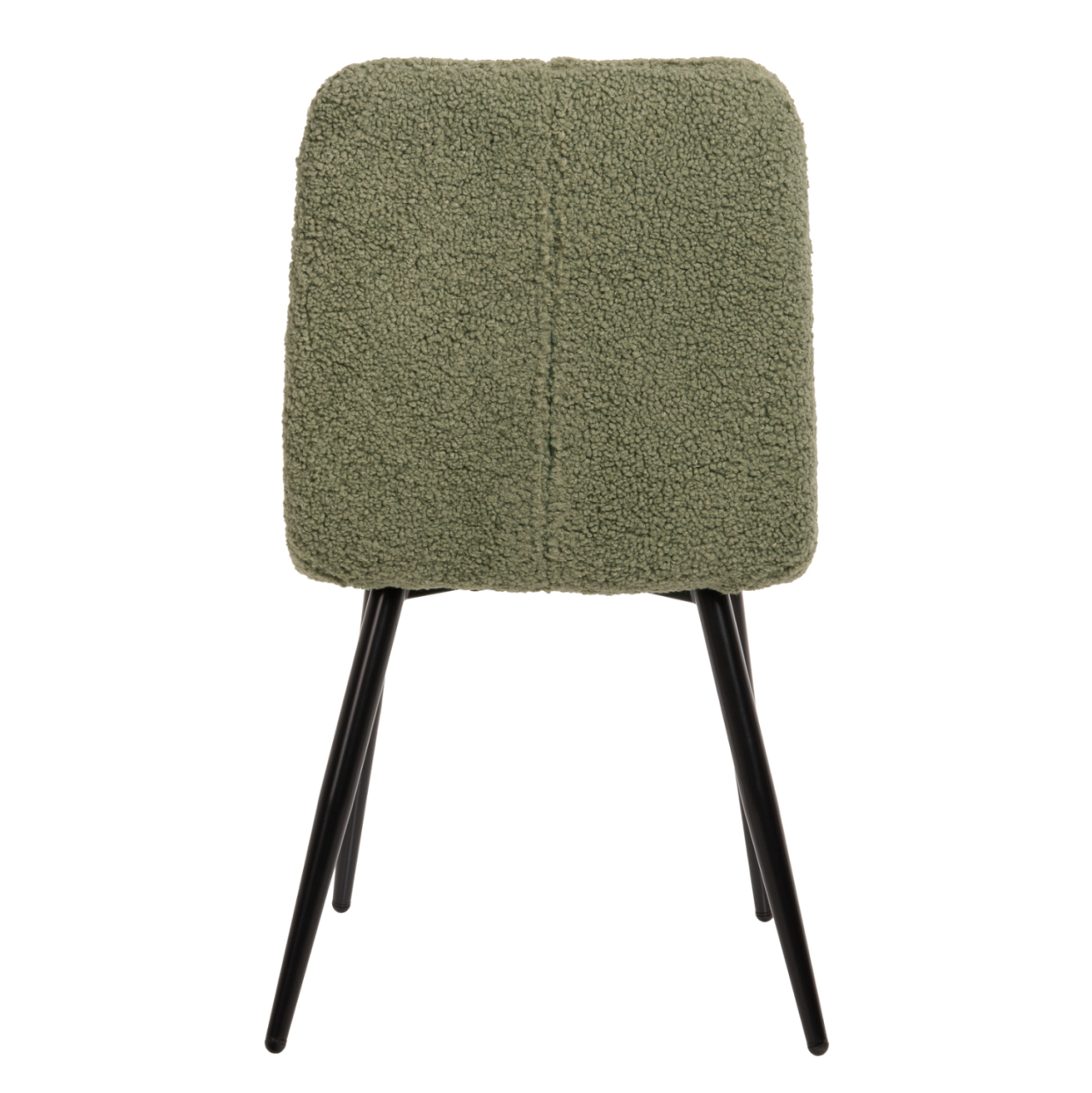 CHAIR SHELLY HM8590.03 TEDDY FABRIC IN PISTACHIO GREEN-BLACK METAL LEGS 48x64x87Hcm. [6]
