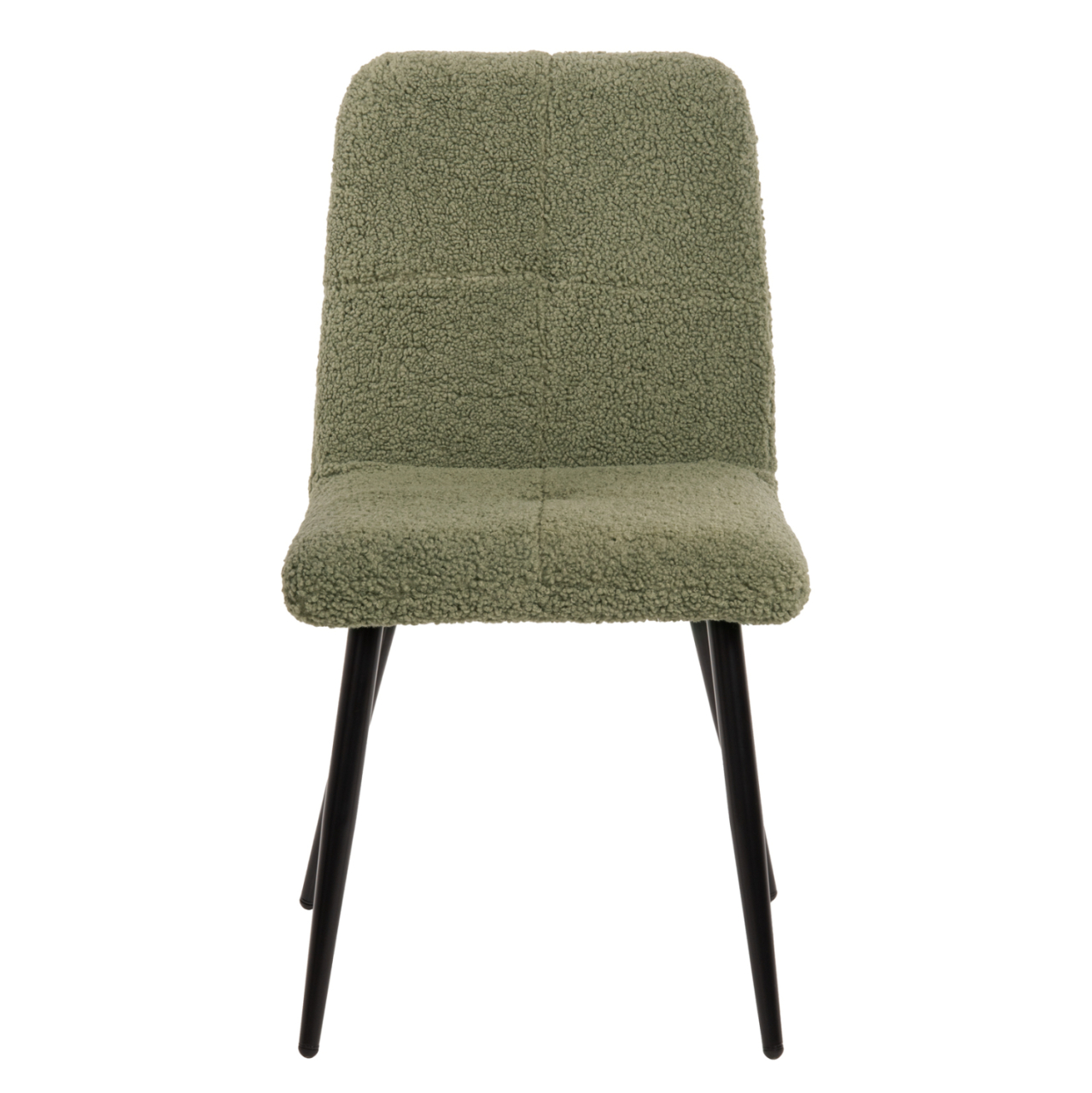 CHAIR SHELLY HM8590.03 TEDDY FABRIC IN PISTACHIO GREEN-BLACK METAL LEGS 48x64x87Hcm. [3]