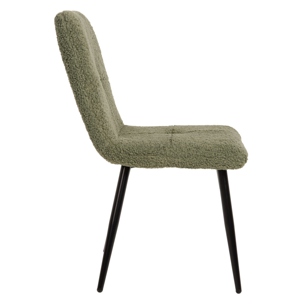 CHAIR SHELLY HM8590.03 TEDDY FABRIC IN PISTACHIO GREEN-BLACK METAL LEGS 48x64x87Hcm. [4]