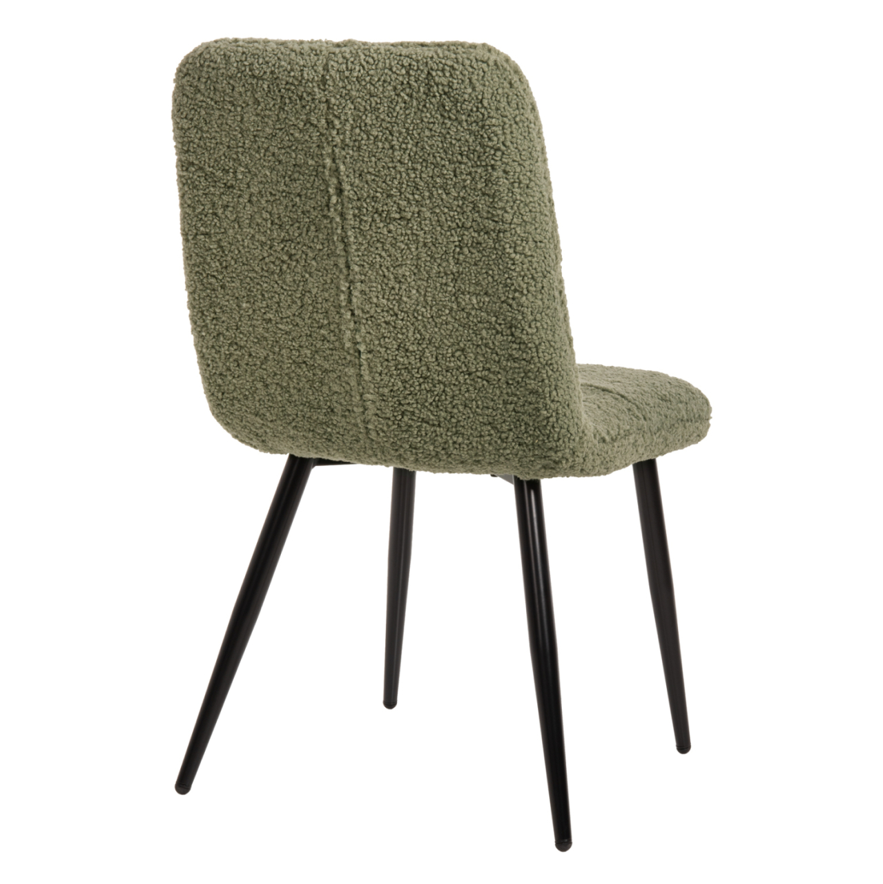 CHAIR SHELLY HM8590.03 TEDDY FABRIC IN PISTACHIO GREEN-BLACK METAL LEGS 48x64x87Hcm. [5]