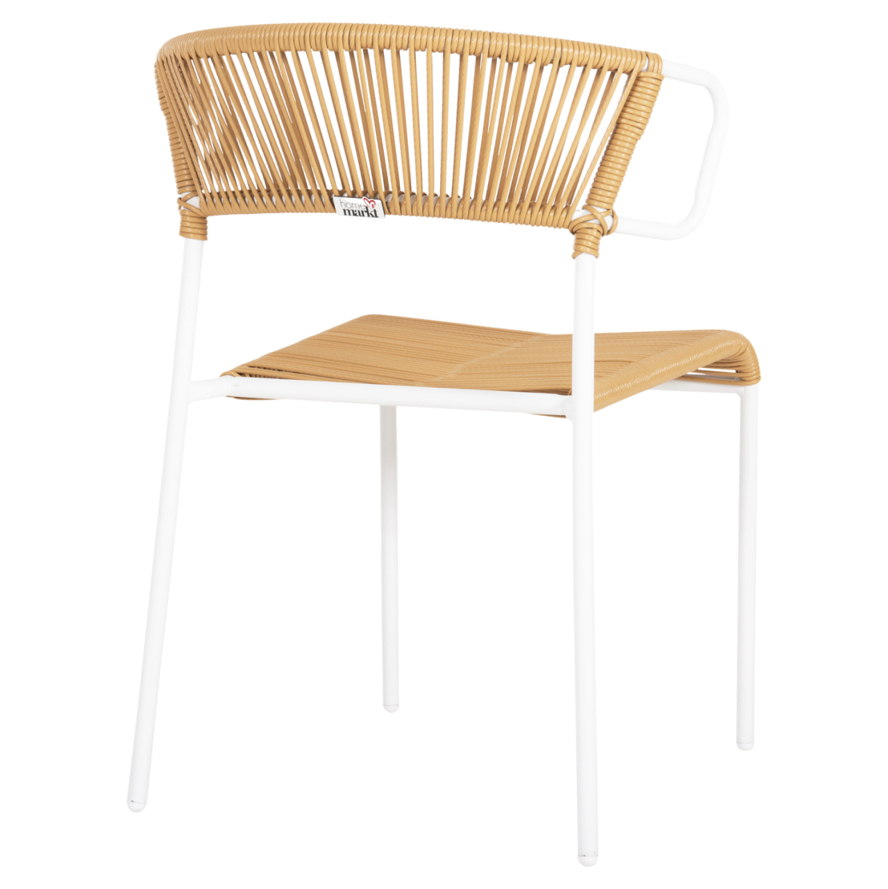 CHAIR SUKI HM6053.01 METAL IN WHITE AND SYNTHETIC RATTAN IN NATURAL COLOR 54x62x80Hcm. [5]