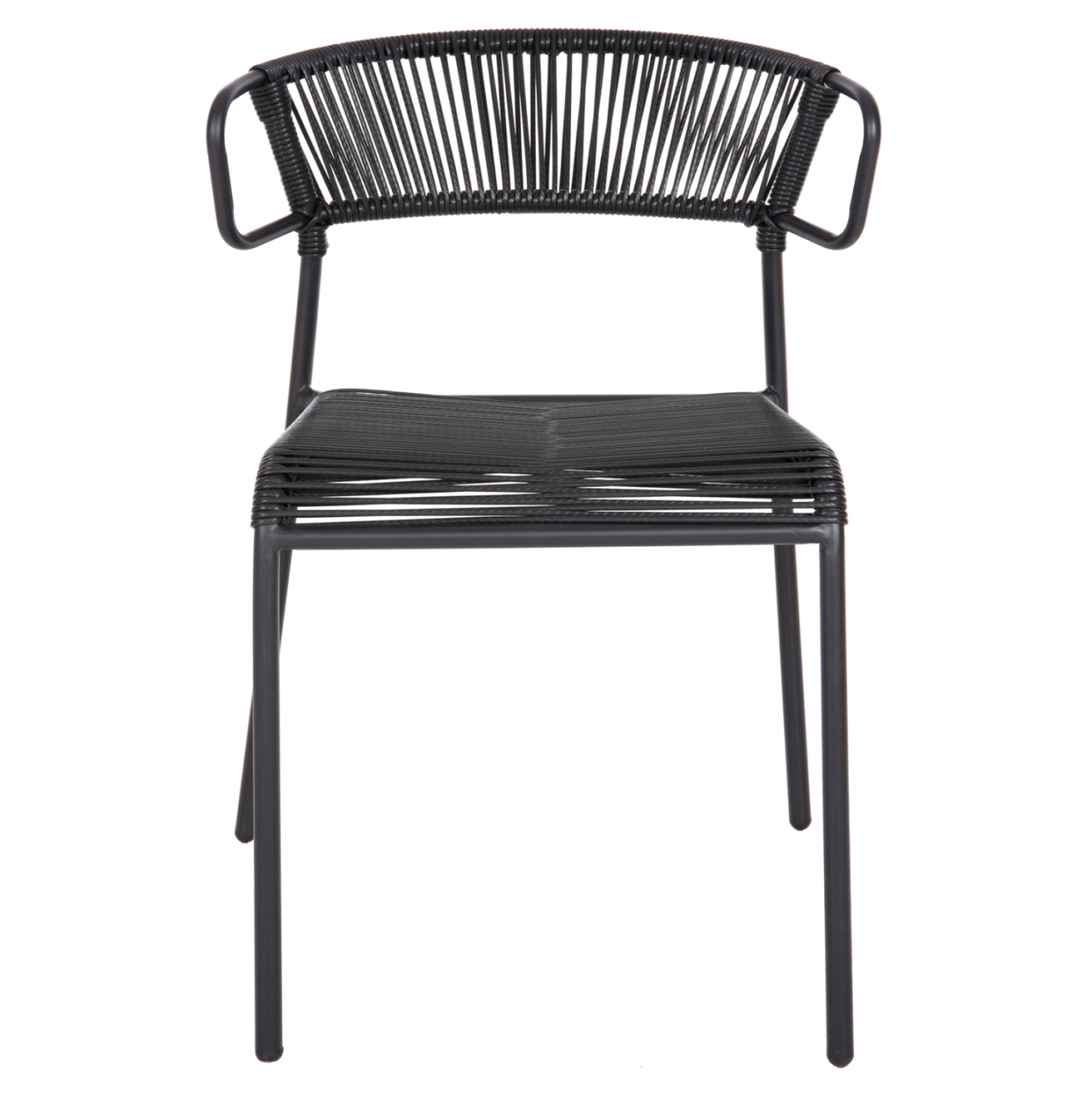 CHAIR SUKI HM6053.02 METAL AND SYNTHETIC RATTAN IN BLACK COLOR 54x62x80Hcm. [3]