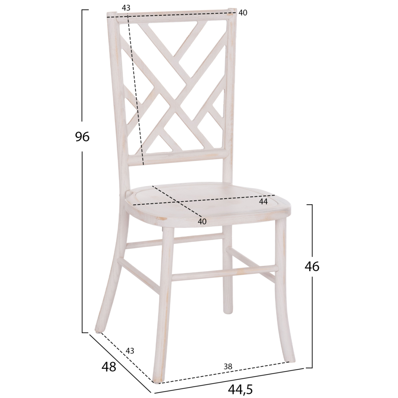 CHAIR TOON WOOD IN WHITEWASH AND PLYWOOD SEAT 44.5x48x96Ηcm.ΗΜ9410.05 [2]