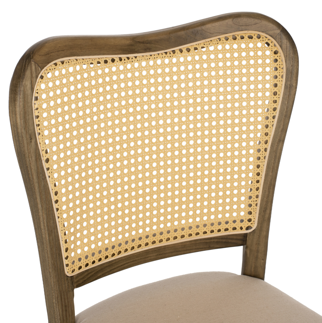 CHAIR TOON WOOD RATTAN BACK FABRIC SEAT HM9406.04 47x52x91.5Hcm. [7]