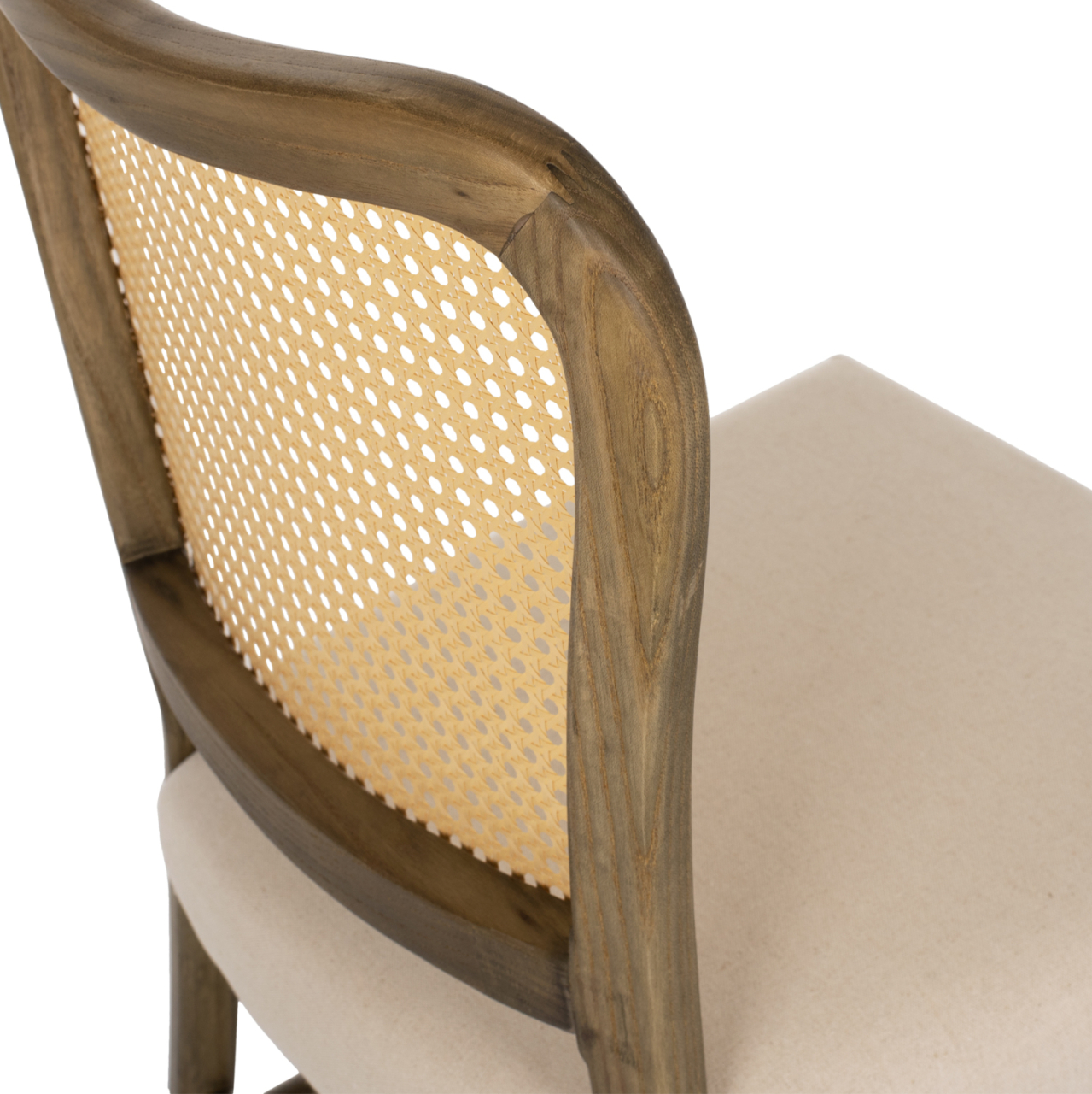 CHAIR TOON WOOD RATTAN BACK FABRIC SEAT HM9406.04 47x52x91.5Hcm. [10]