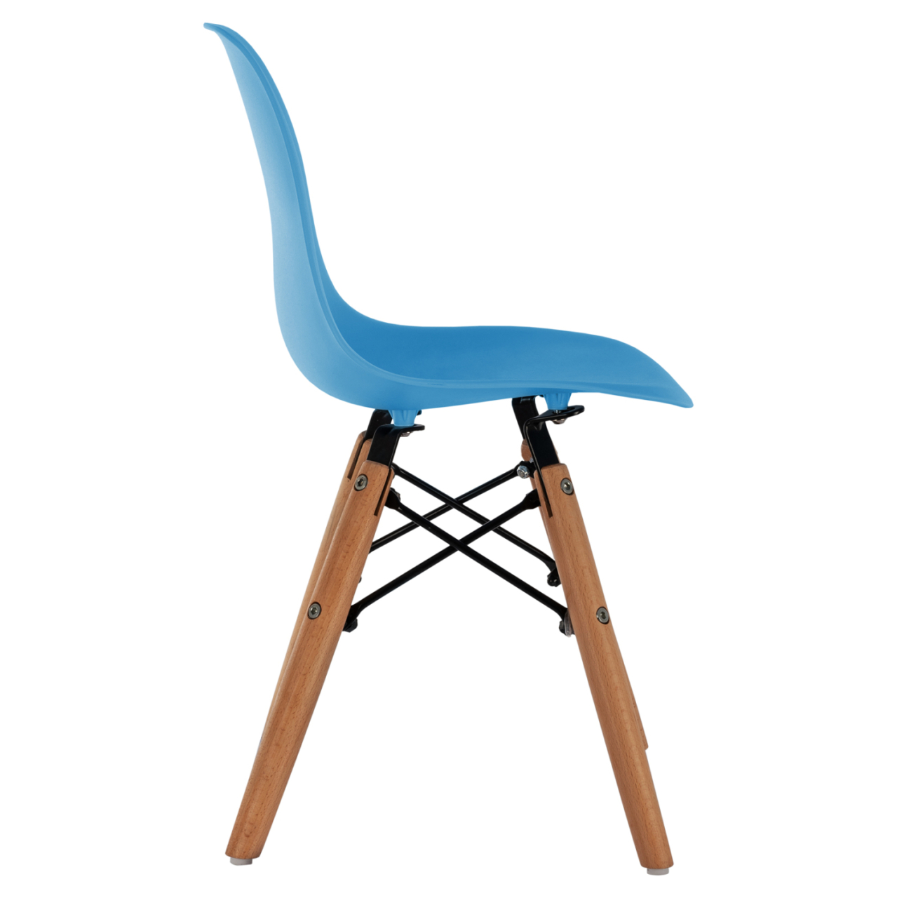 Chair Twist Kid HM8453.08 with wooden legs and seat Blue PP 30,5x33x59 cm [4]