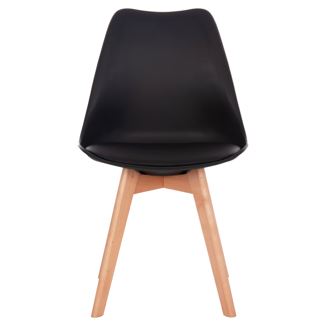 Chair Vegas HM0033.02 wooden legs-black seat 48x49x81Η cm [3]