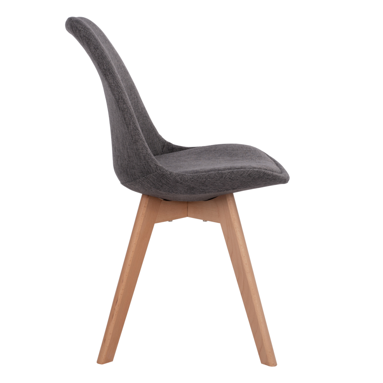 Chair Vegas with wooden legs and fabric Grey HM0033.50 48x55x82 cm [4]