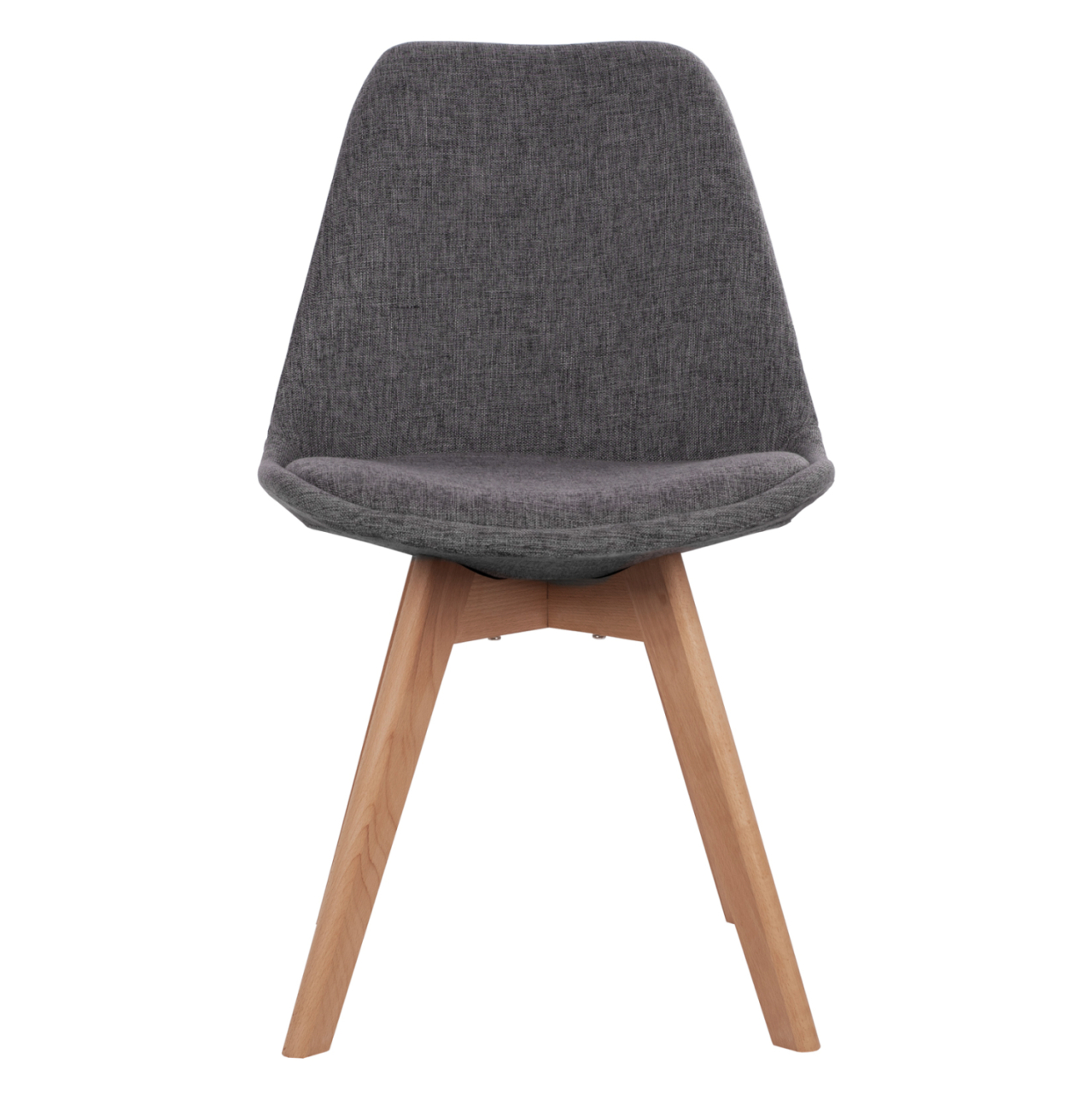 Chair Vegas with wooden legs and fabric Grey HM0033.50 48x55x82 cm [3]