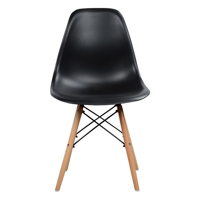 Chair with wooden legs and seat Twist PP black HM8460.02 46x50x82 cm [3]