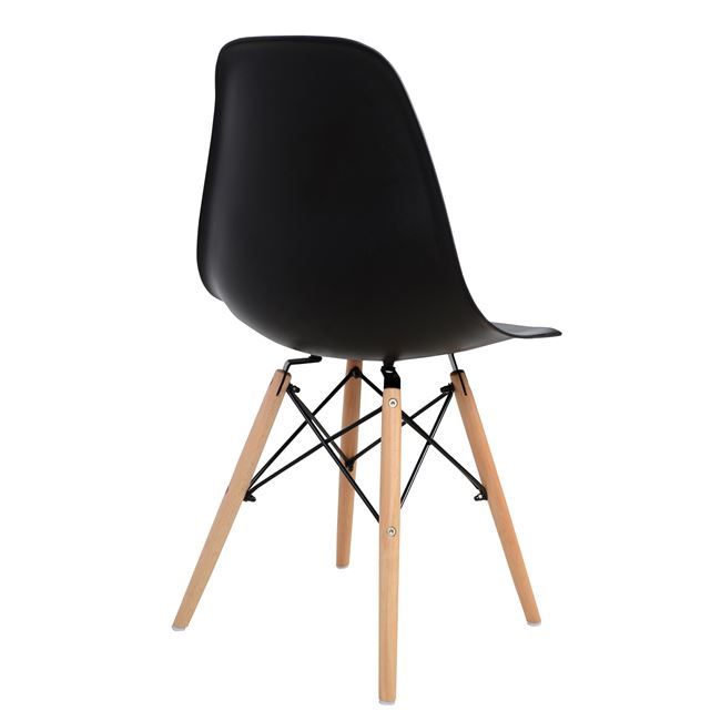 Chair with wooden legs and seat Twist PP black HM8460.02 46x50x82 cm [4]