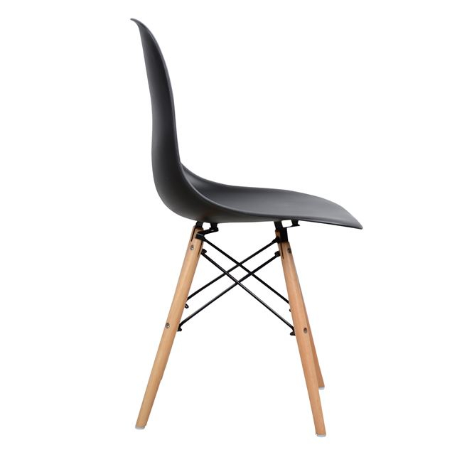 Chair with wooden legs and seat Twist PP black HM8460.02 46x50x82 cm [5]