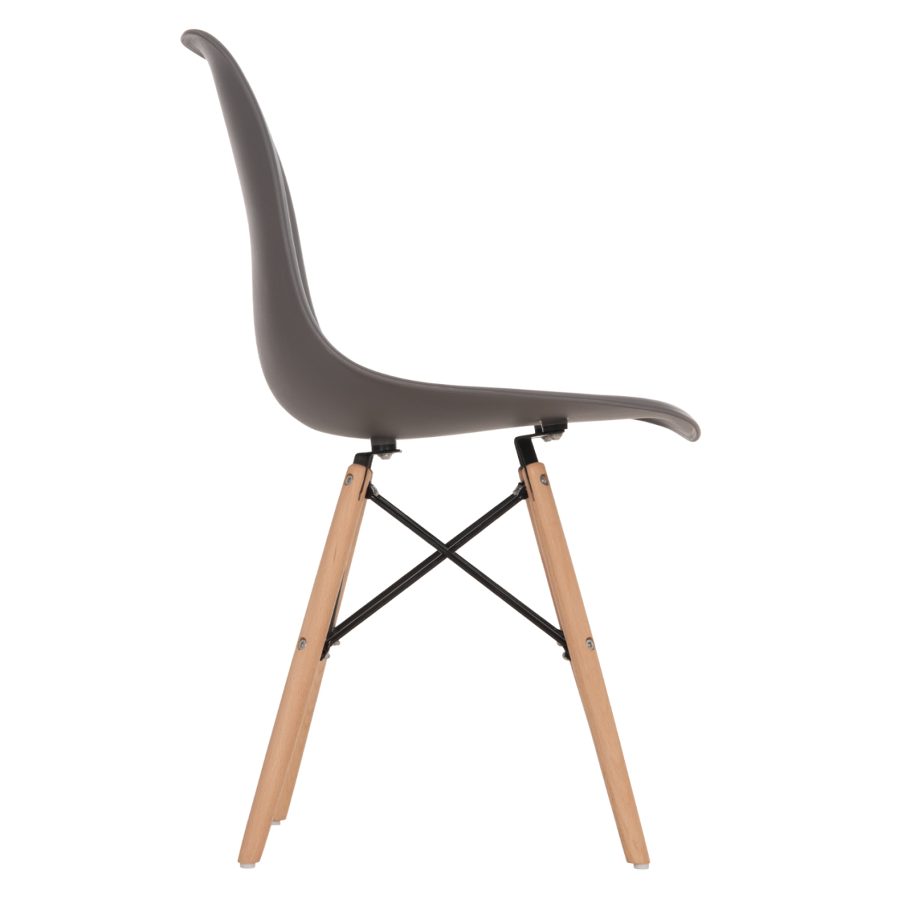 Chair with wooden legs and seat Twist PP Grey HM8460.10 46x50x82 cm [4]
