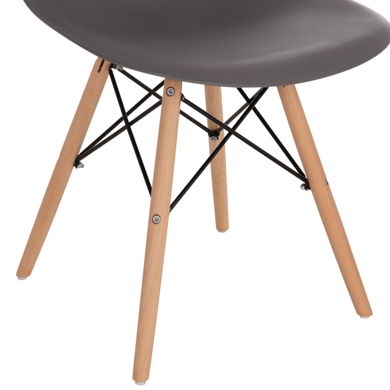 Chair with wooden legs and seat Twist PP Grey HM8460.10 46x50x82 cm [9]