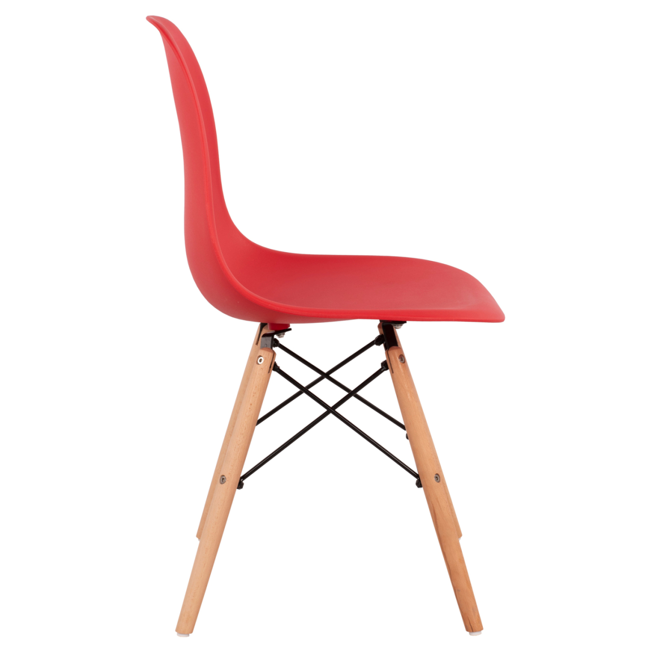 Chair with wooden legs and seat Twist PP Red HM8460.04 46x50x82 cm [4]