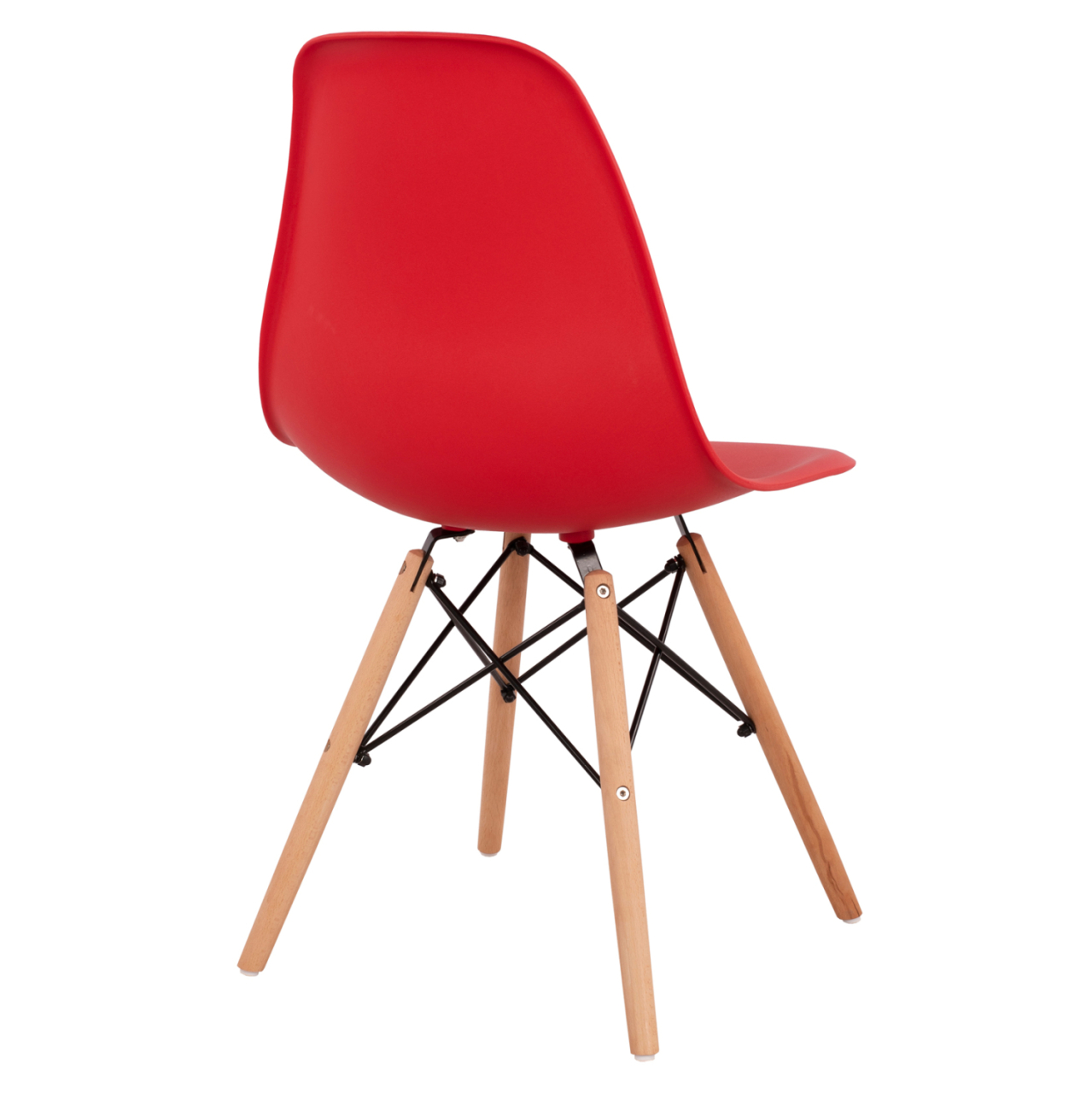 Chair with wooden legs and seat Twist PP Red HM8460.04 46x50x82 cm [5]