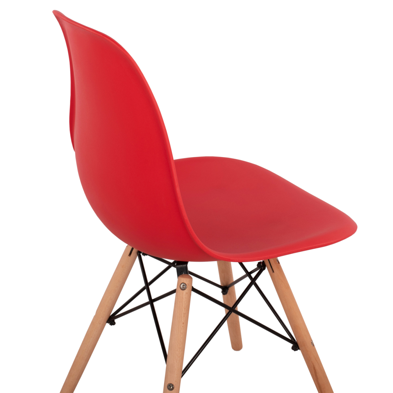 Chair with wooden legs and seat Twist PP Red HM8460.04 46x50x82 cm [8]