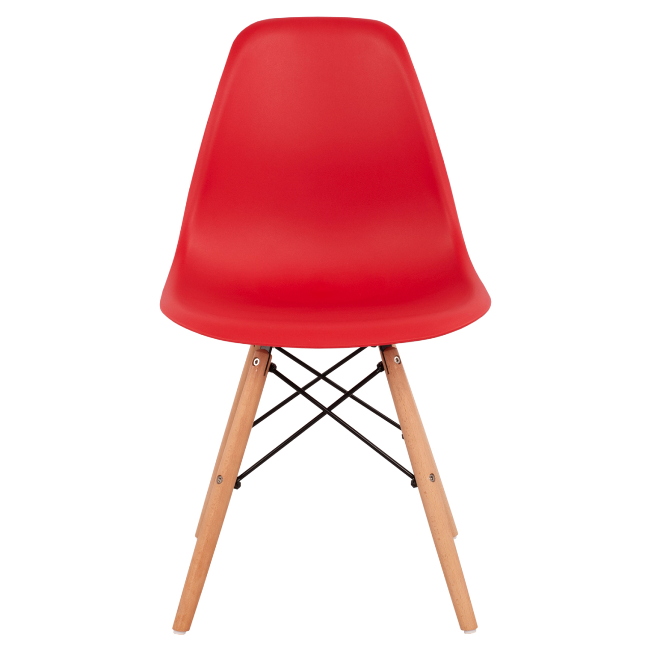 Chair with wooden legs and seat Twist PP Red HM8460.04 46x50x82 cm [3]