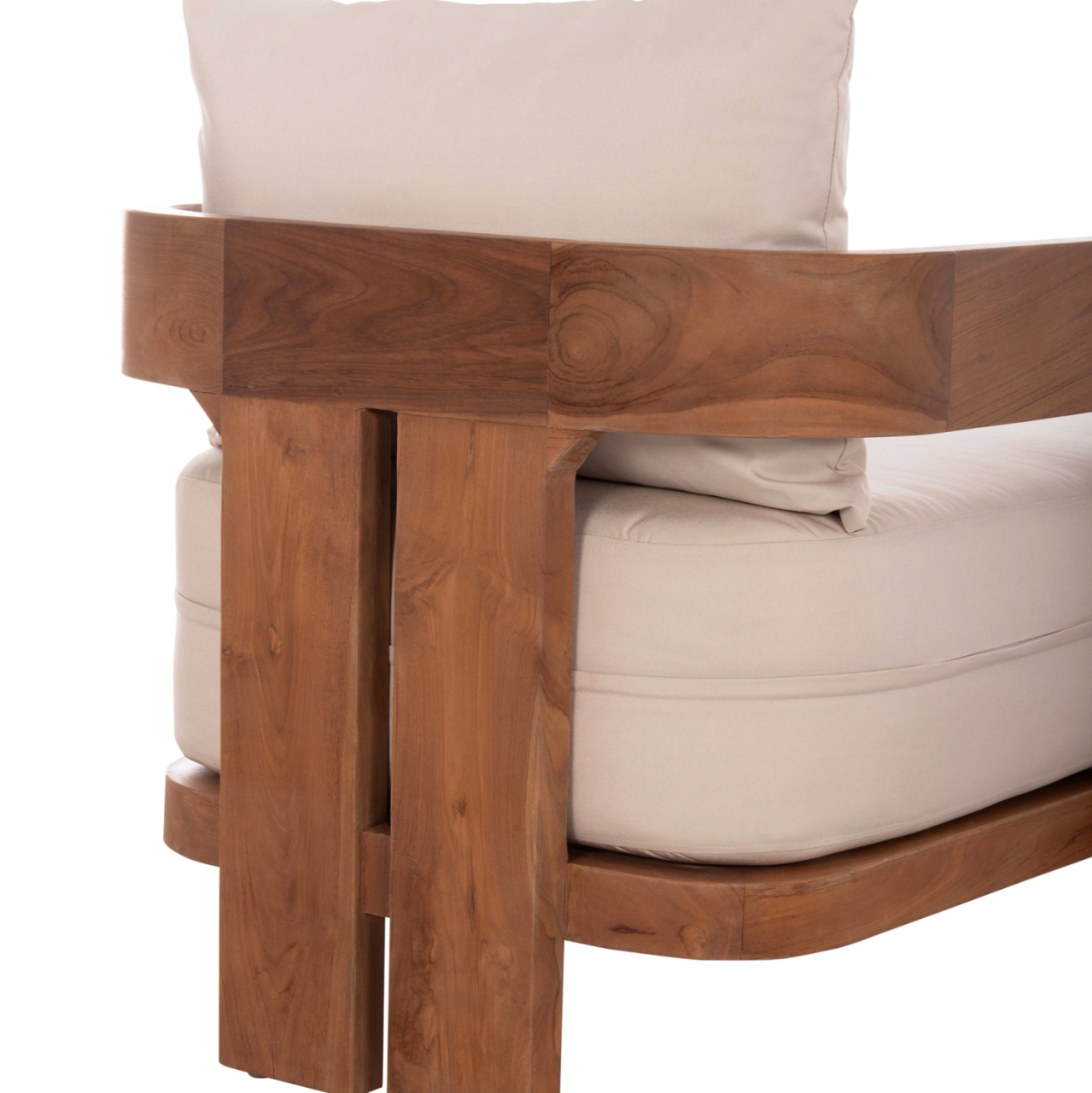 CHAISE LOUNGE WITH CUSHIONS SERIES KIOTO HM6385 TEAK WOOD IN NATURAL 165x70x64Hcm. [10]