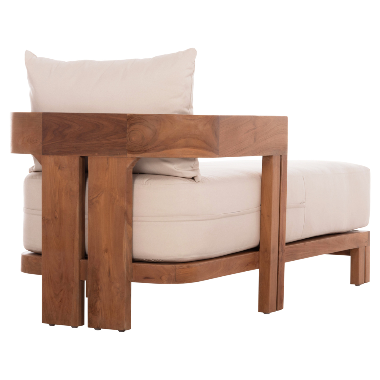 CHAISE LOUNGE WITH CUSHIONS SERIES KIOTO HM6385 TEAK WOOD IN NATURAL 165x70x64Hcm. [5]