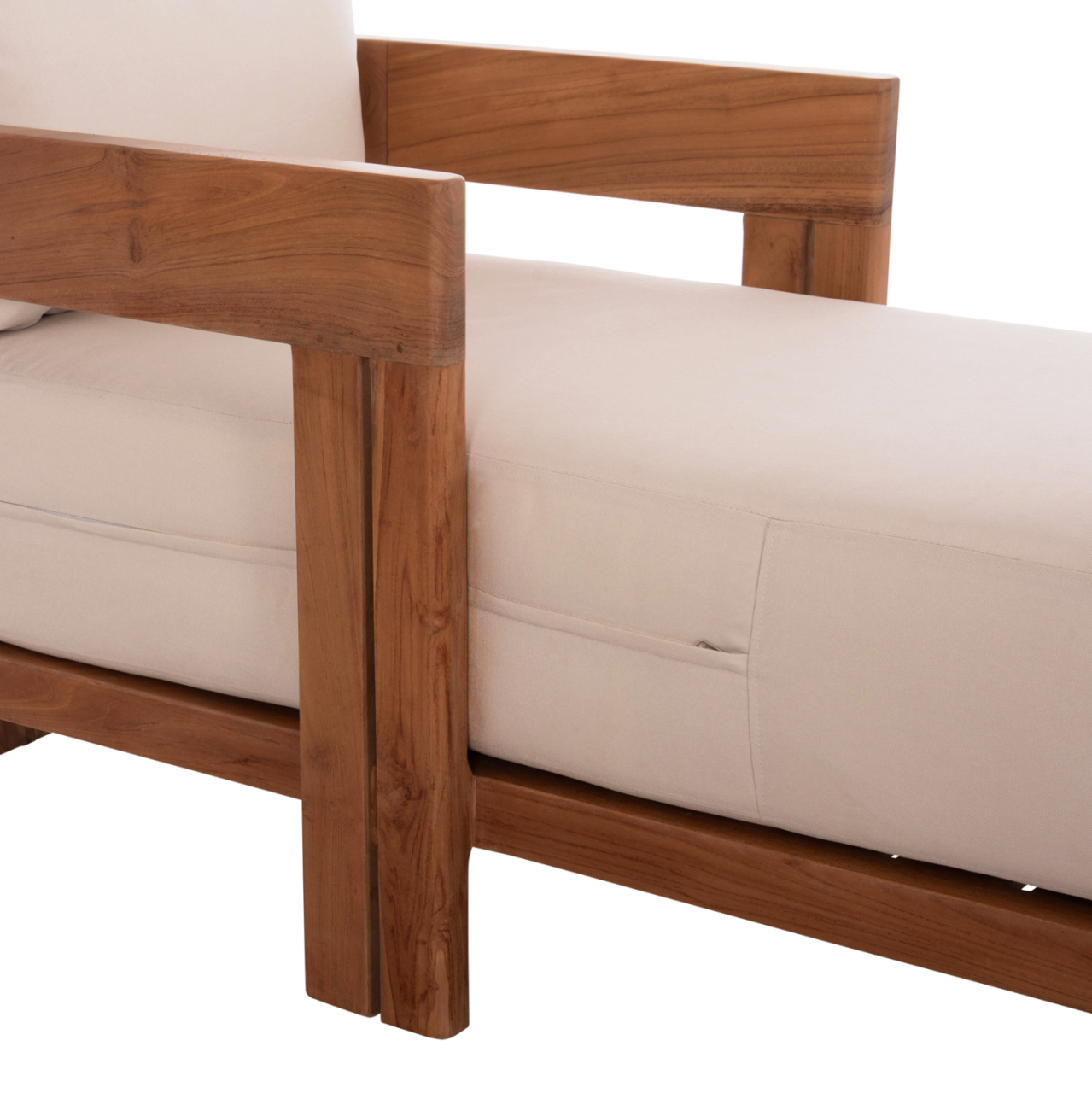 CHAISE LOUNGE WITH CUSHIONS SERIES KIOTO HM6385 TEAK WOOD IN NATURAL 165x70x64Hcm. [9]