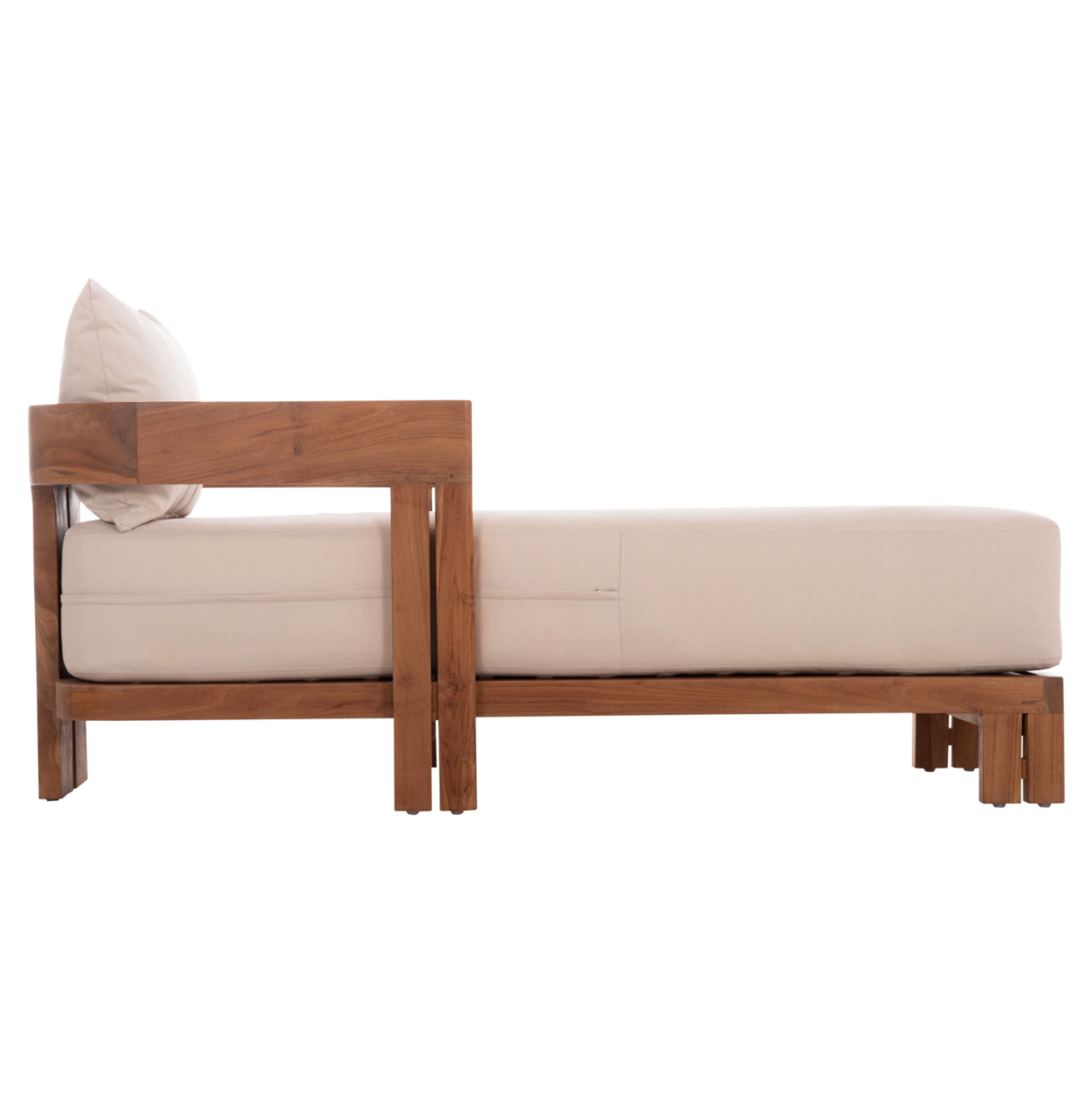 CHAISE LOUNGE WITH CUSHIONS SERIES KIOTO HM6385 TEAK WOOD IN NATURAL 165x70x64Hcm. [4]