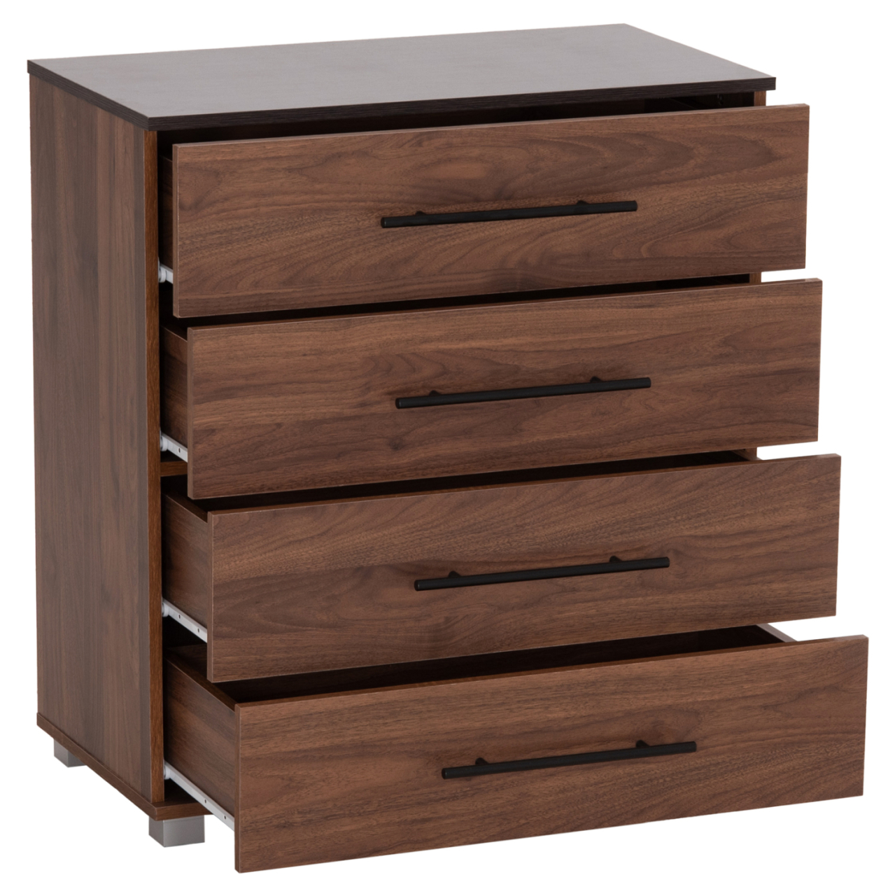 CHEST OF (4) DRAWERS CARYS HM745.11 MELAMINE IN WALNUT/WENGE 75.5x40x83Hcm. [4]