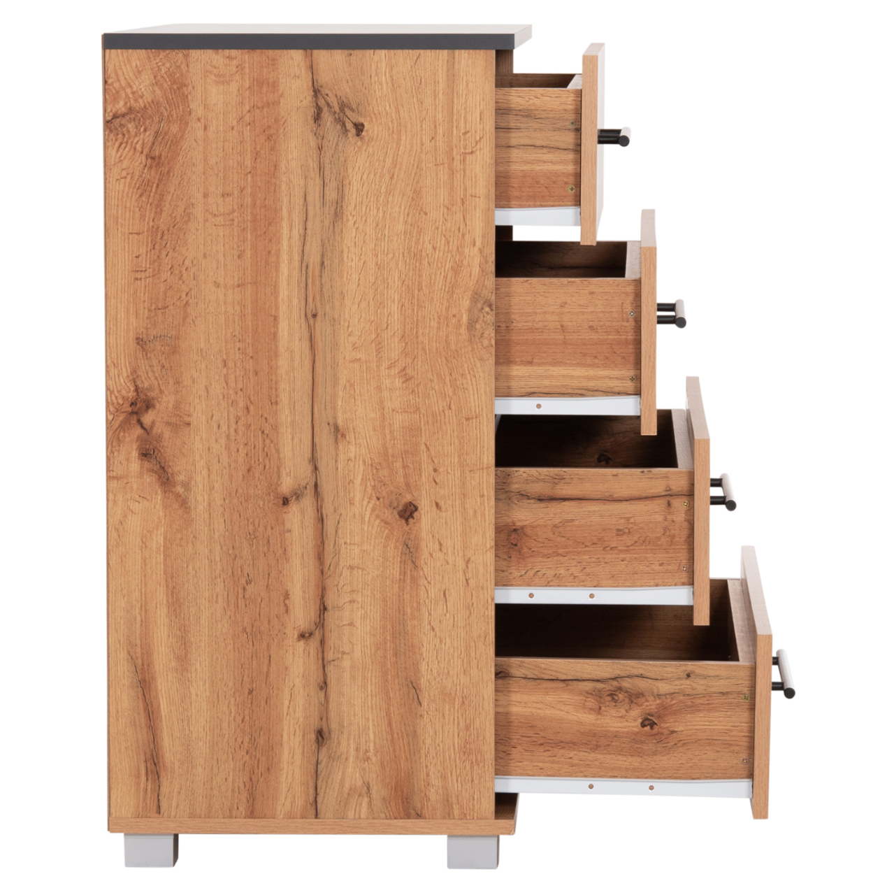 CHEST OF (4) DRAWERS CARYS HM745.12 MELAMINE IN NATURAL/GREY 75x40x83Hcm. [5]
