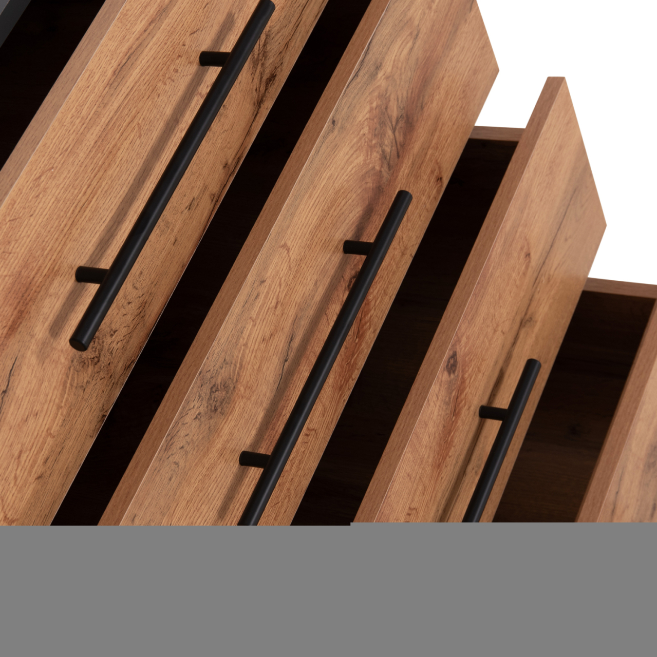 CHEST OF (4) DRAWERS CARYS HM745.12 MELAMINE IN NATURAL/GREY 75x40x83Hcm. [7]