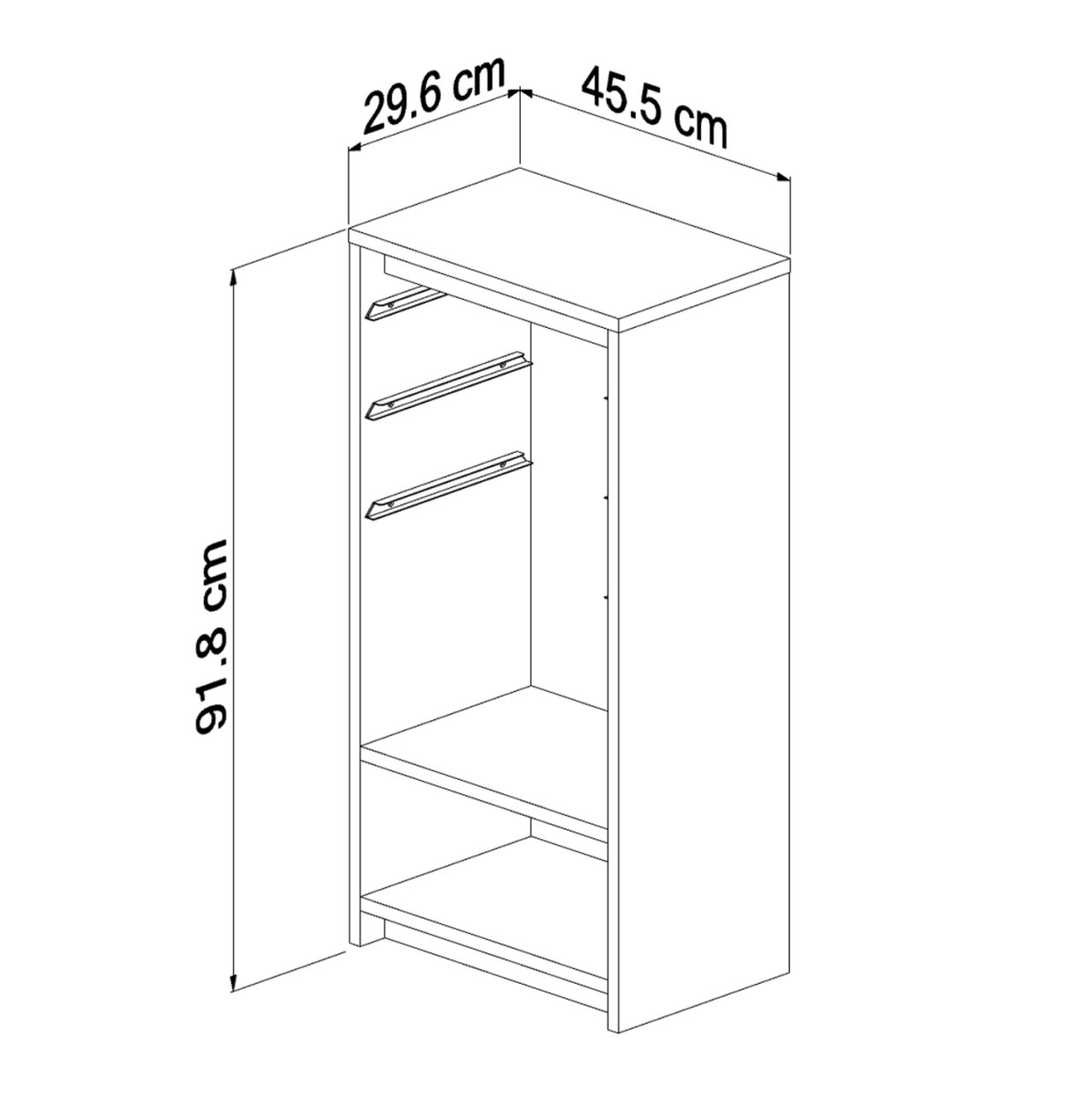 CHEST OF DRAWERS SANI HM18198.03 MELAMINE IN SONAMA-WHITE P.E. DRAWERS 45,5x30x92Hcm. [2]