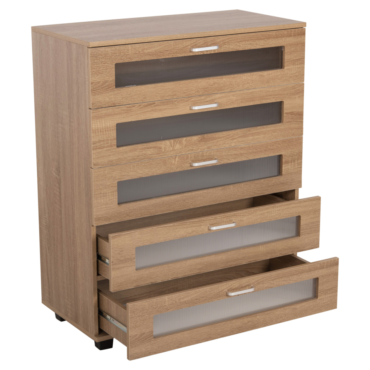 CHEST OF DRAWERS THORGAN HM9881.01 MELAMINE IN SONAMA-5 DRAWERS 80Χ40Χ100Hcm. [3]